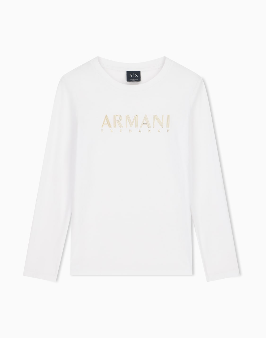 axロゴ-長袖クルネックtシャツ-ホワイト--armani-exchange