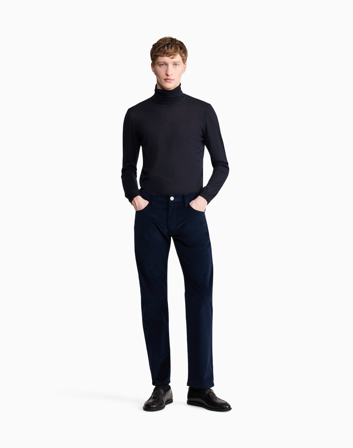 GIORGIO ARMANI コットンスラックス ネイビー メンズ パンツ | 【公式】ジョルジオ アルマーニ