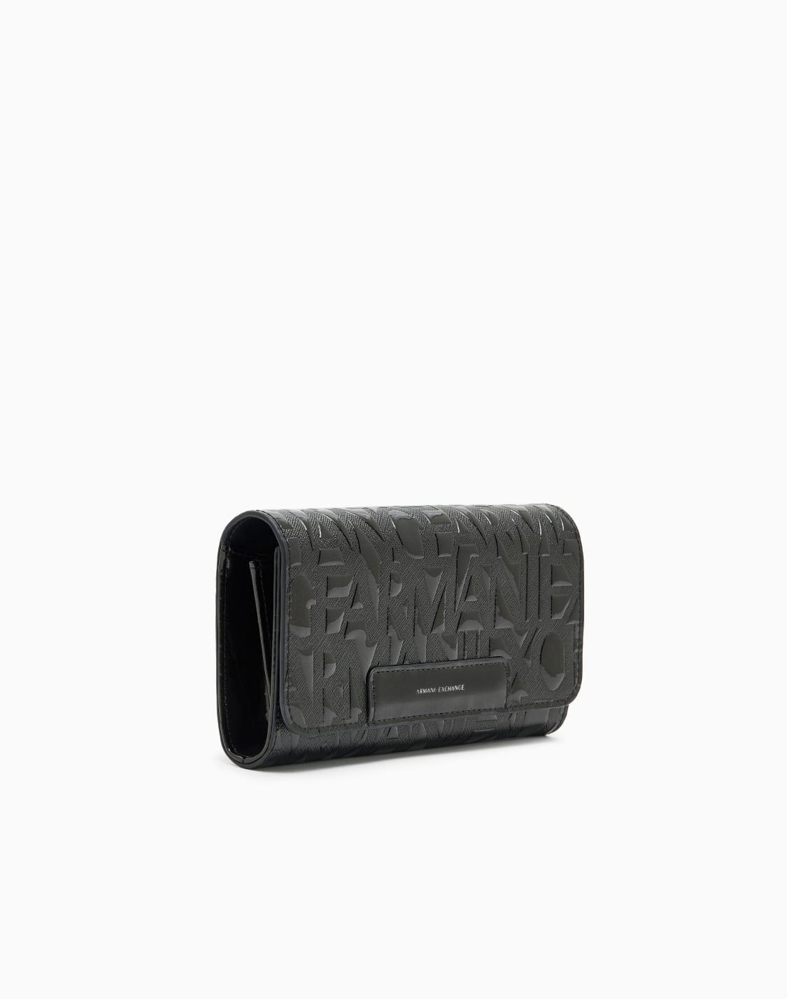 オルオバエンボスロゴ-チェン付きウォレット-ブラック--armani-exchange