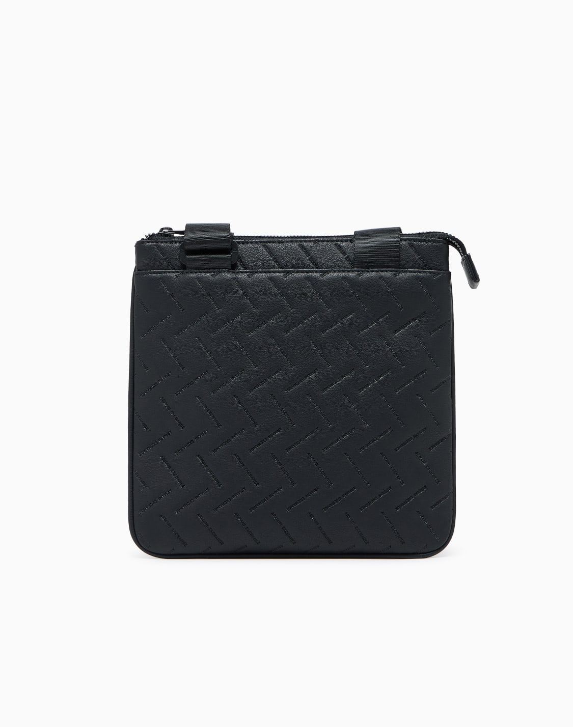 borsa-a-tracolla-con-motivo-in-rilievo-e-chiusura-con-zip-nero--armani-exchange