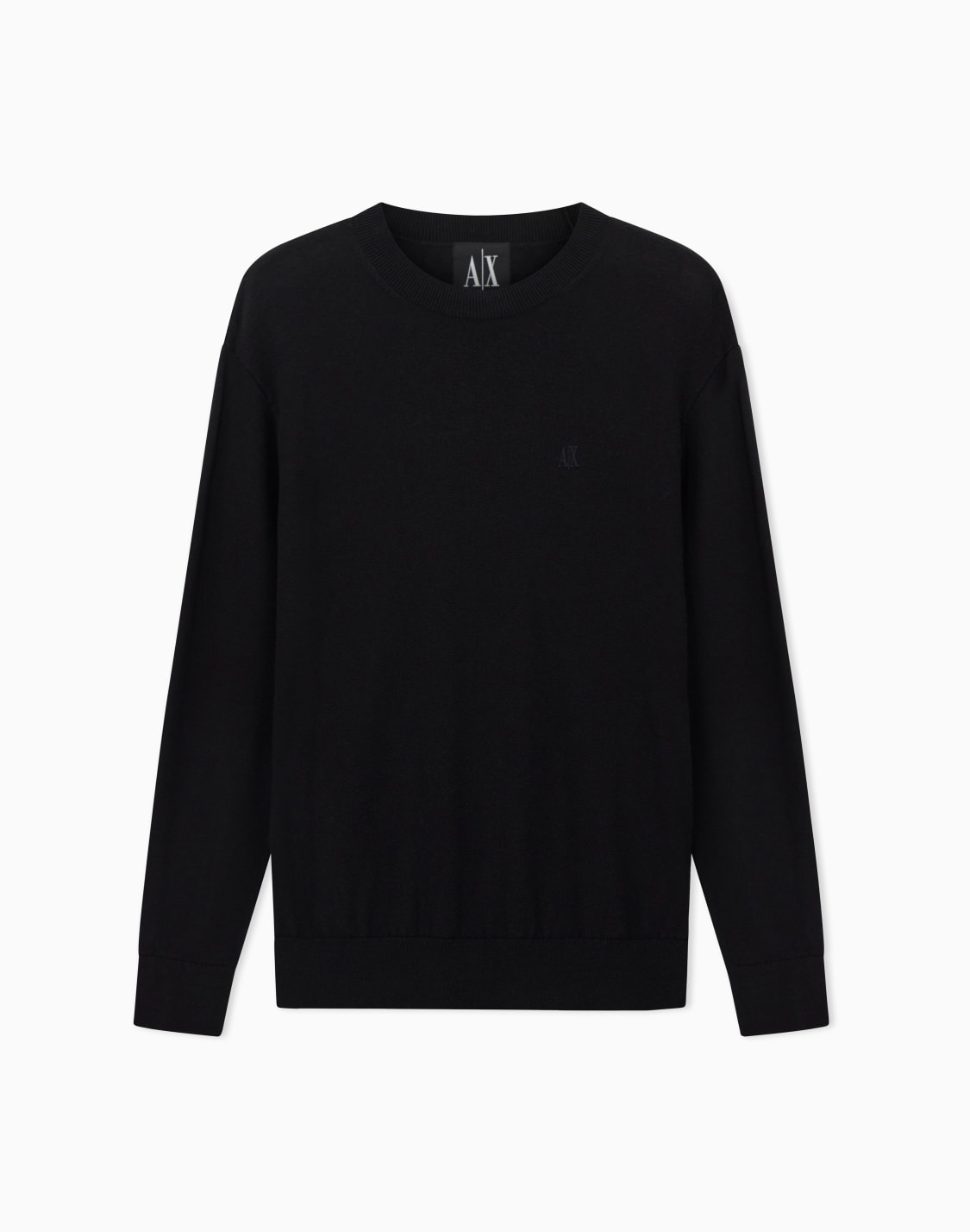 -cotton-blend-crew-neck-sweater-black--armani-exchange