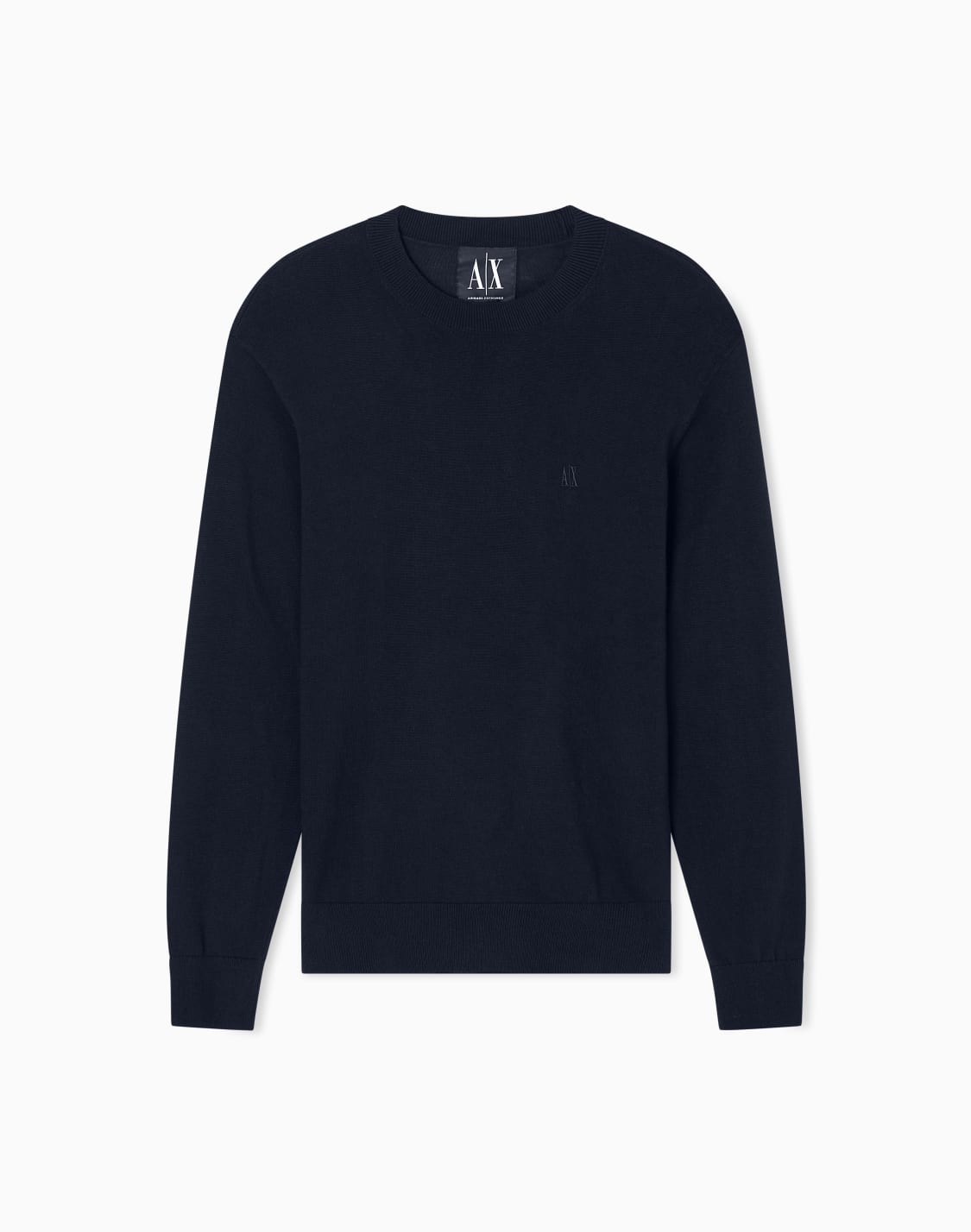 -suter-de-cuello-redondo-de-mezcla-de-algodn-azul-marino--armani-exchange