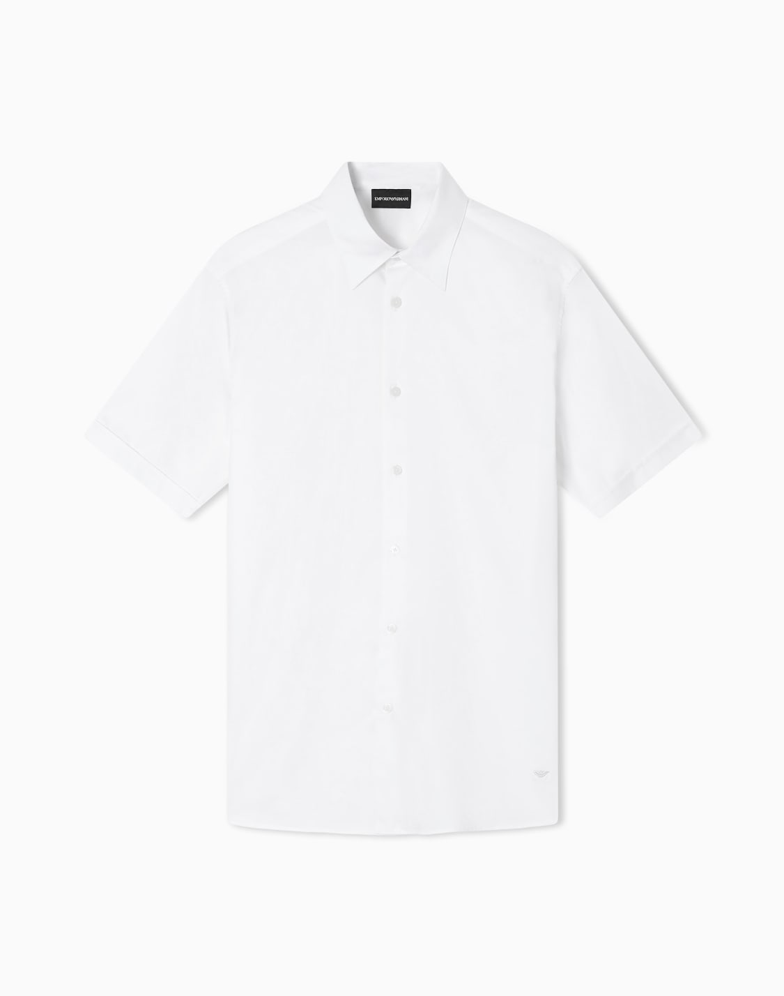 半袖シャツ-ストレッチ-ピマコットン-ホワイト--emporio-armani