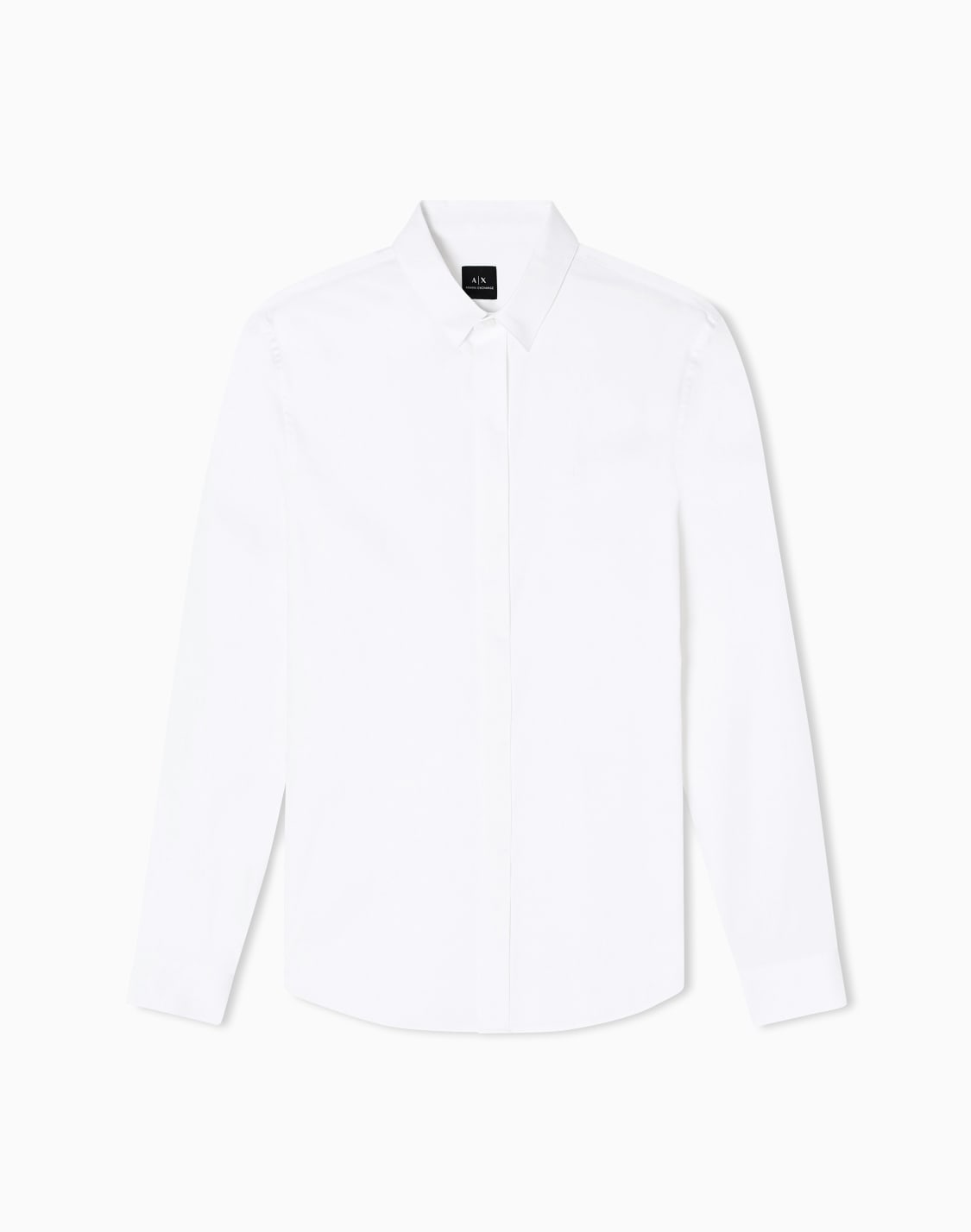 camisa-clsica-de-satn-de-algodn-elstico-blanco--armani-exchange