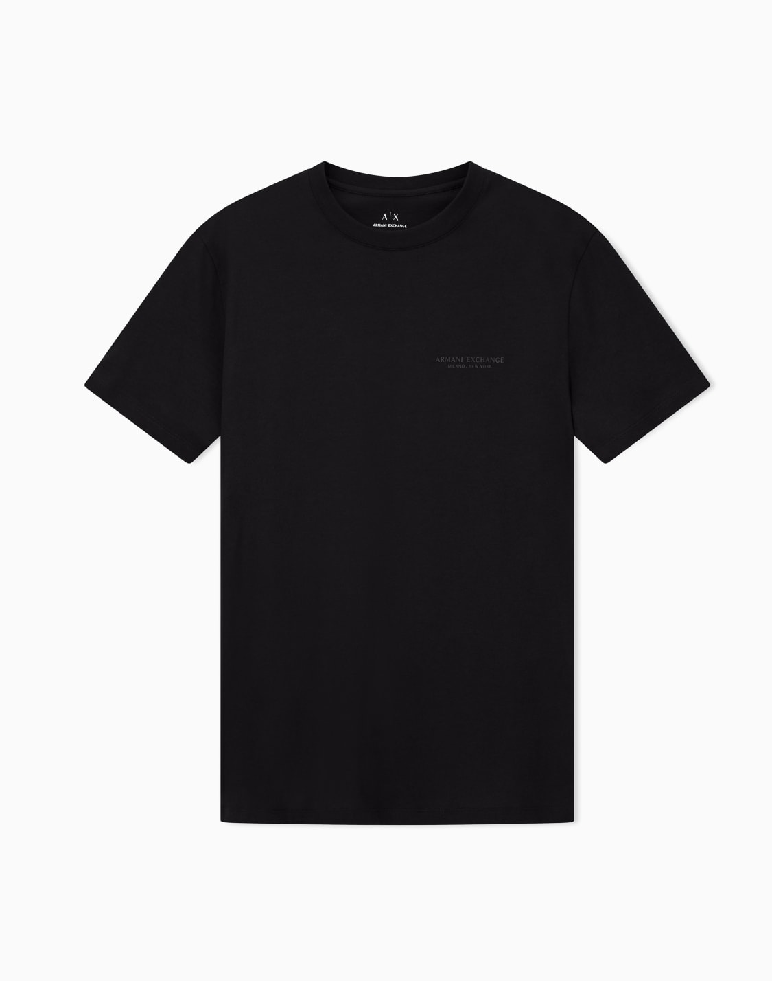 axロゴ-レギュラフィット-半袖クルネックtシャツ-ブラック--armani-exchange