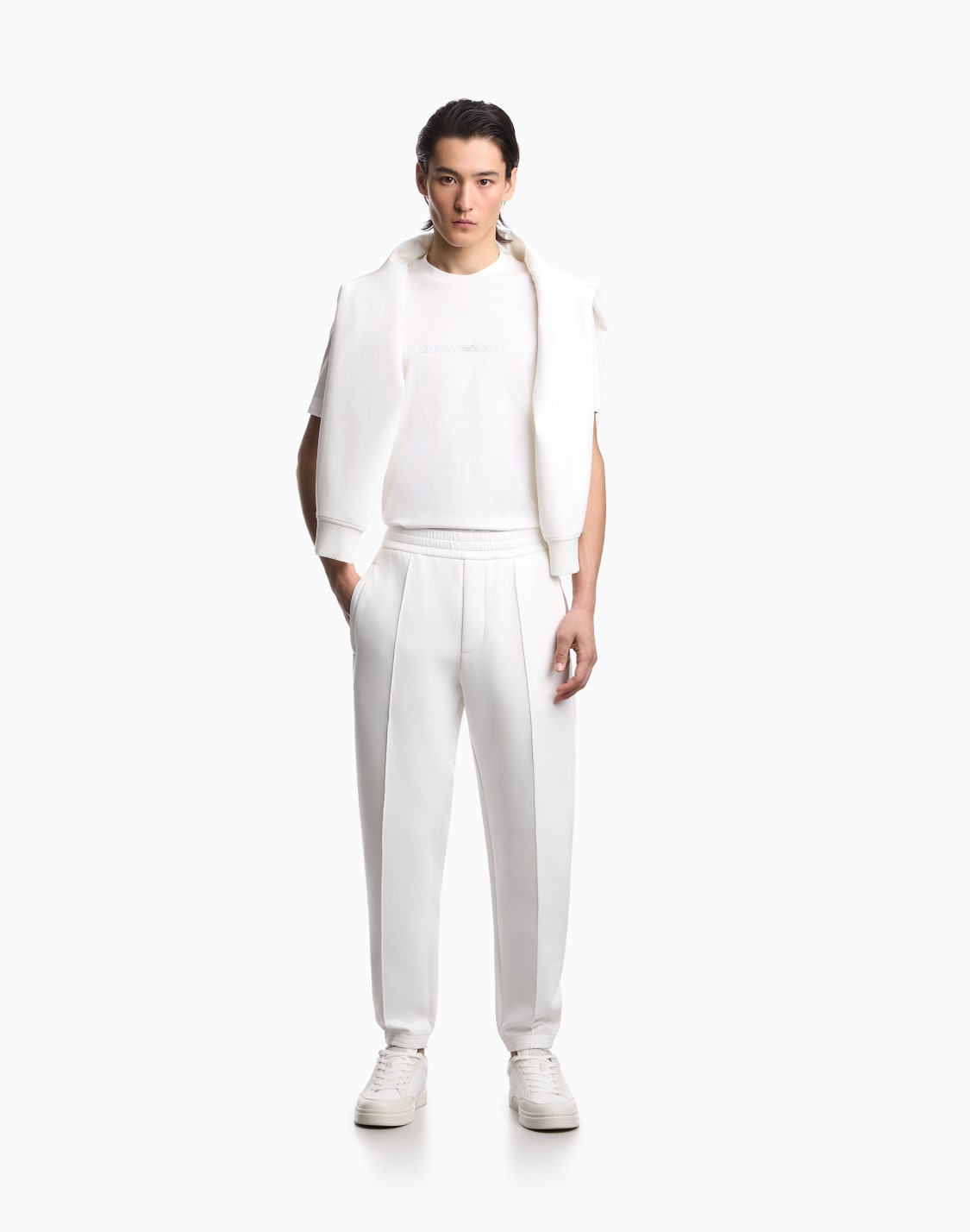 スリムフィット-ピマコットン-tシャツ-essential-ホワイト--emporio-armani