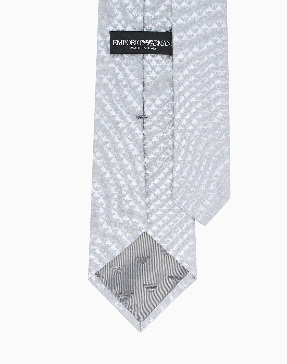 ネクタイ-ピュアシルク製-ジャカドモノグラム-グレ--emporio-armani