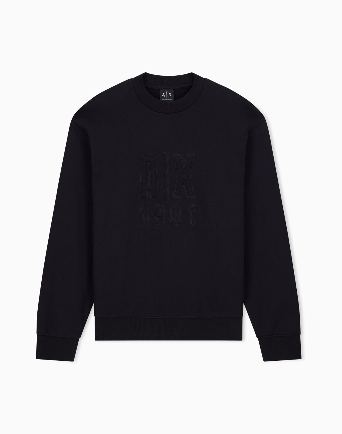 sweatshirt-in-cotton-french-terry-black--armani-exchange