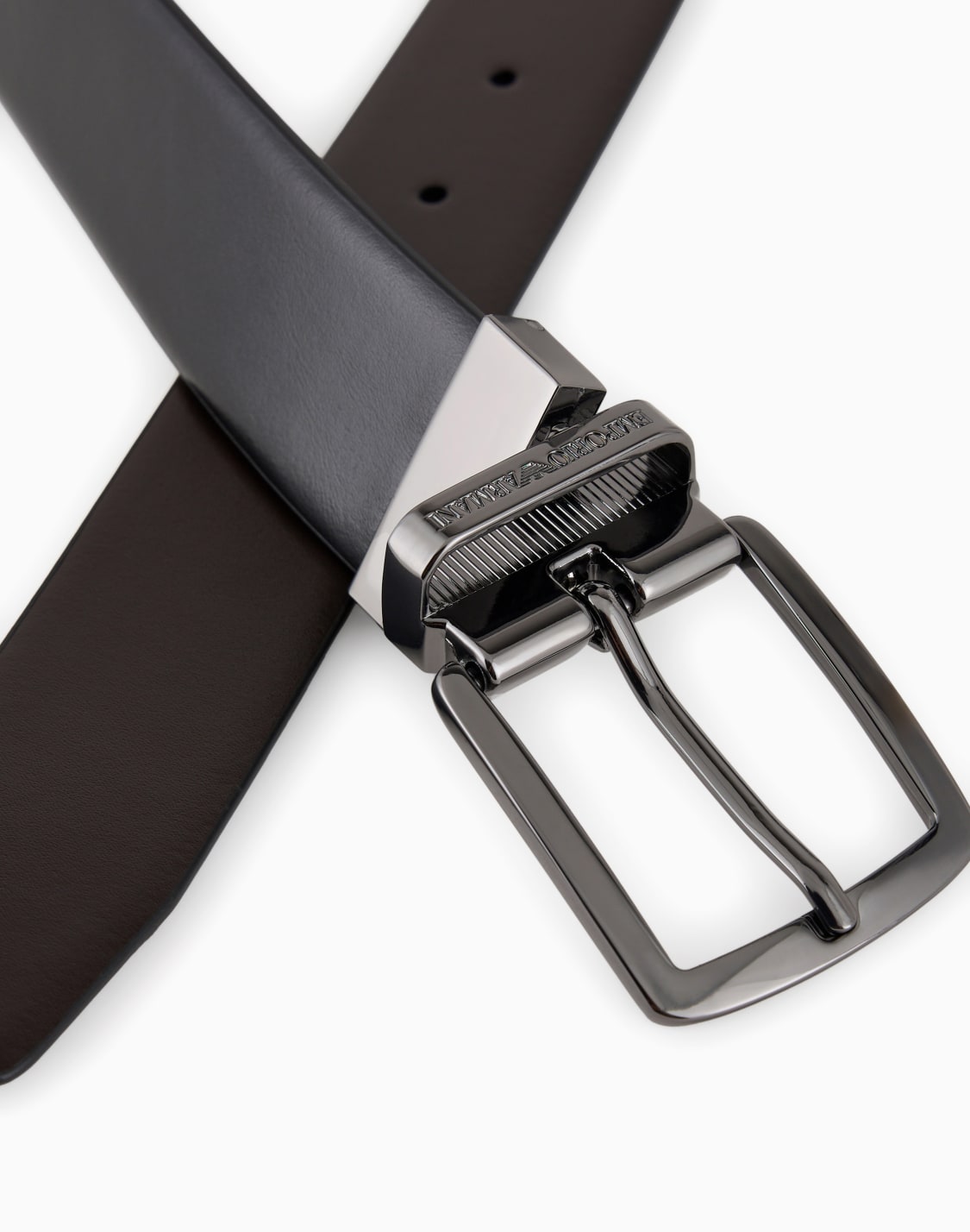 リバシブルベルト-レザ製-ブラック--emporio-armani