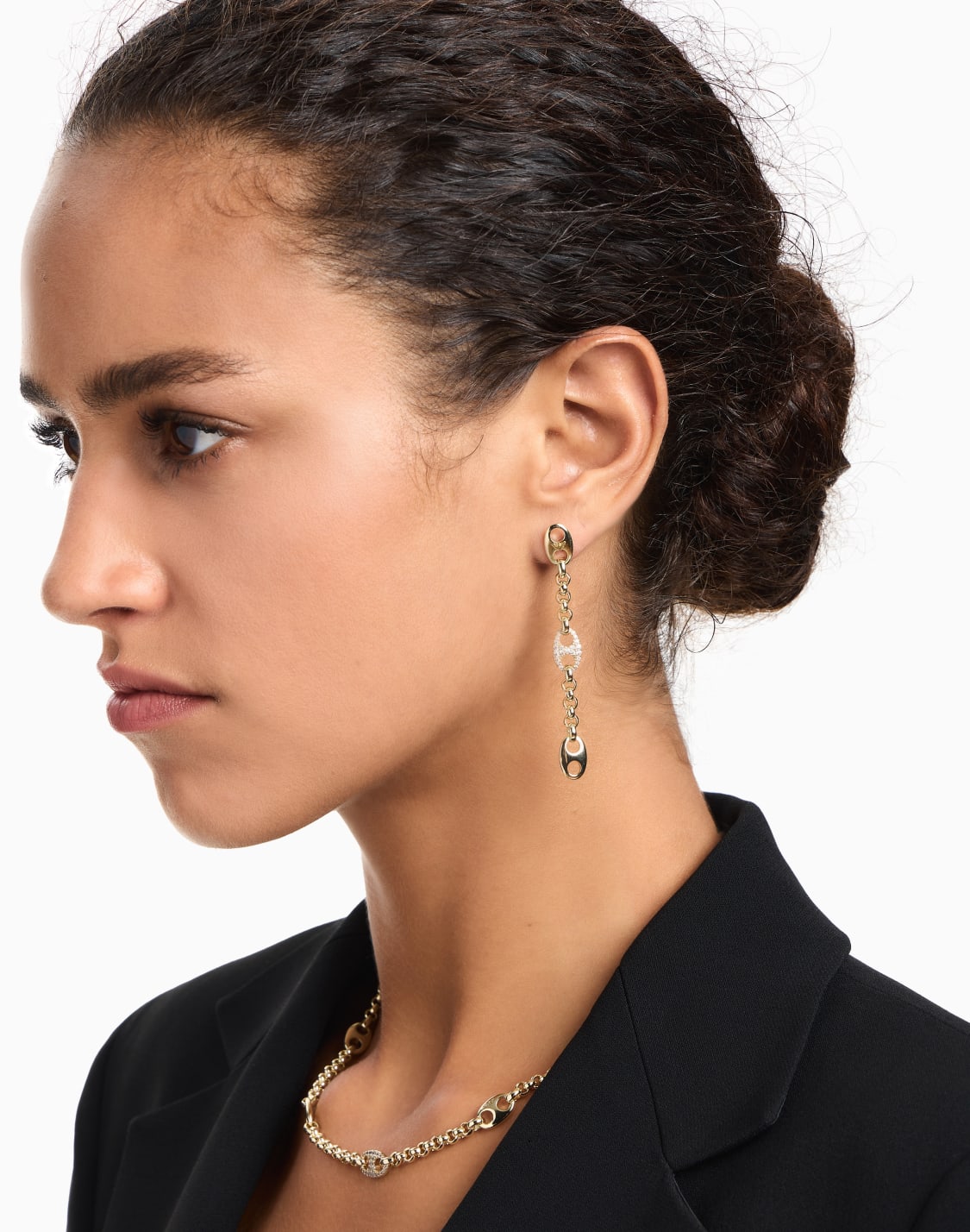 ohrringe-mit-anhnger-aus-goldfarbenem-messing-mehrfarbig--emporio-armani