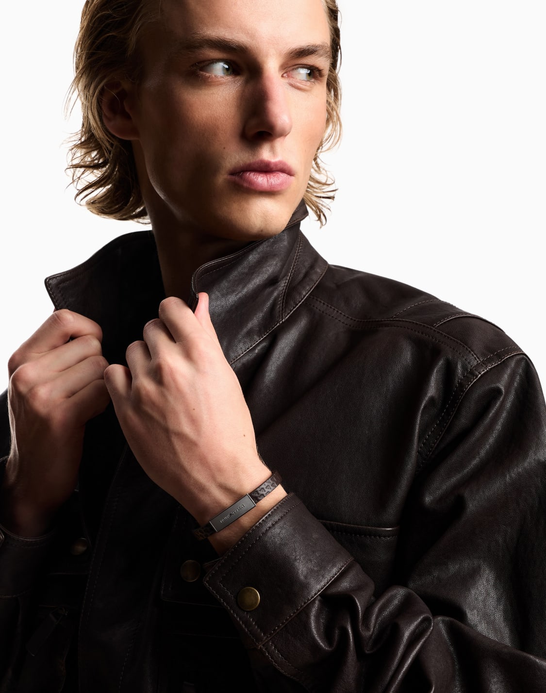 -brown-leather-id-bracelet-multicolored--emporio-armani