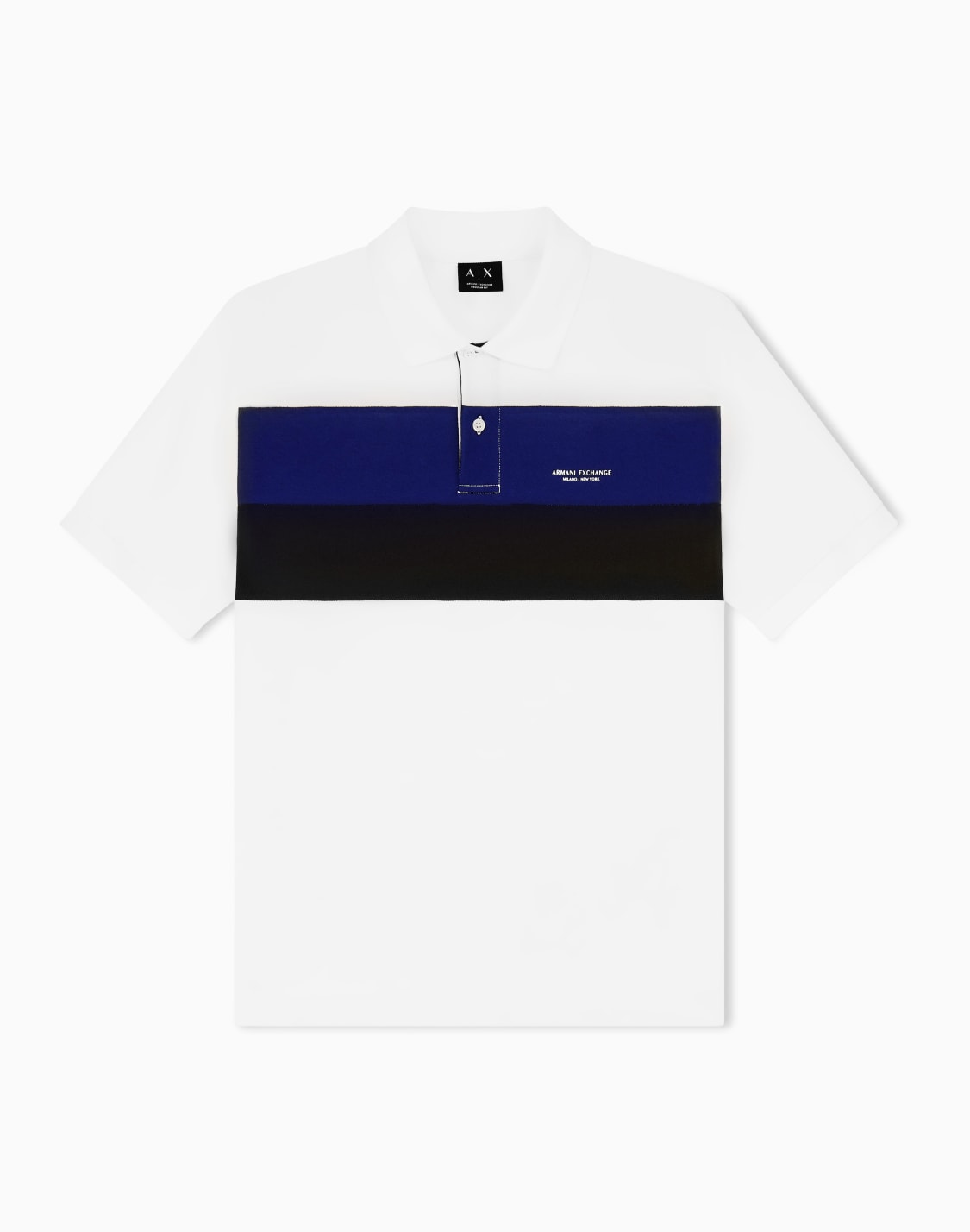 カラブロック-レギュラフィット-半袖ポロシャツ-ホワイト--armani-exchange