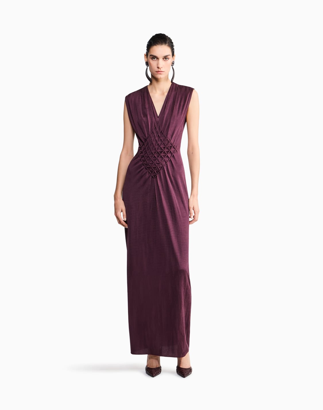 long-dress-in-viscose-jersey-with-smocked-honeycomb-detail-burgundy--giorgio-armani