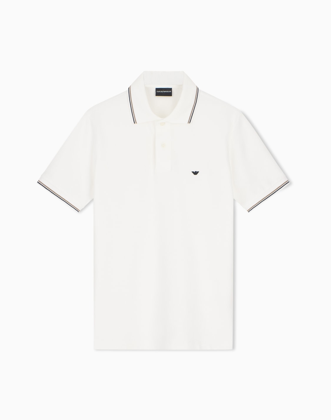 スリムフィットポロシャツ-ストレッチピケ-マイクロイグル-ホワイト--emporio-armani