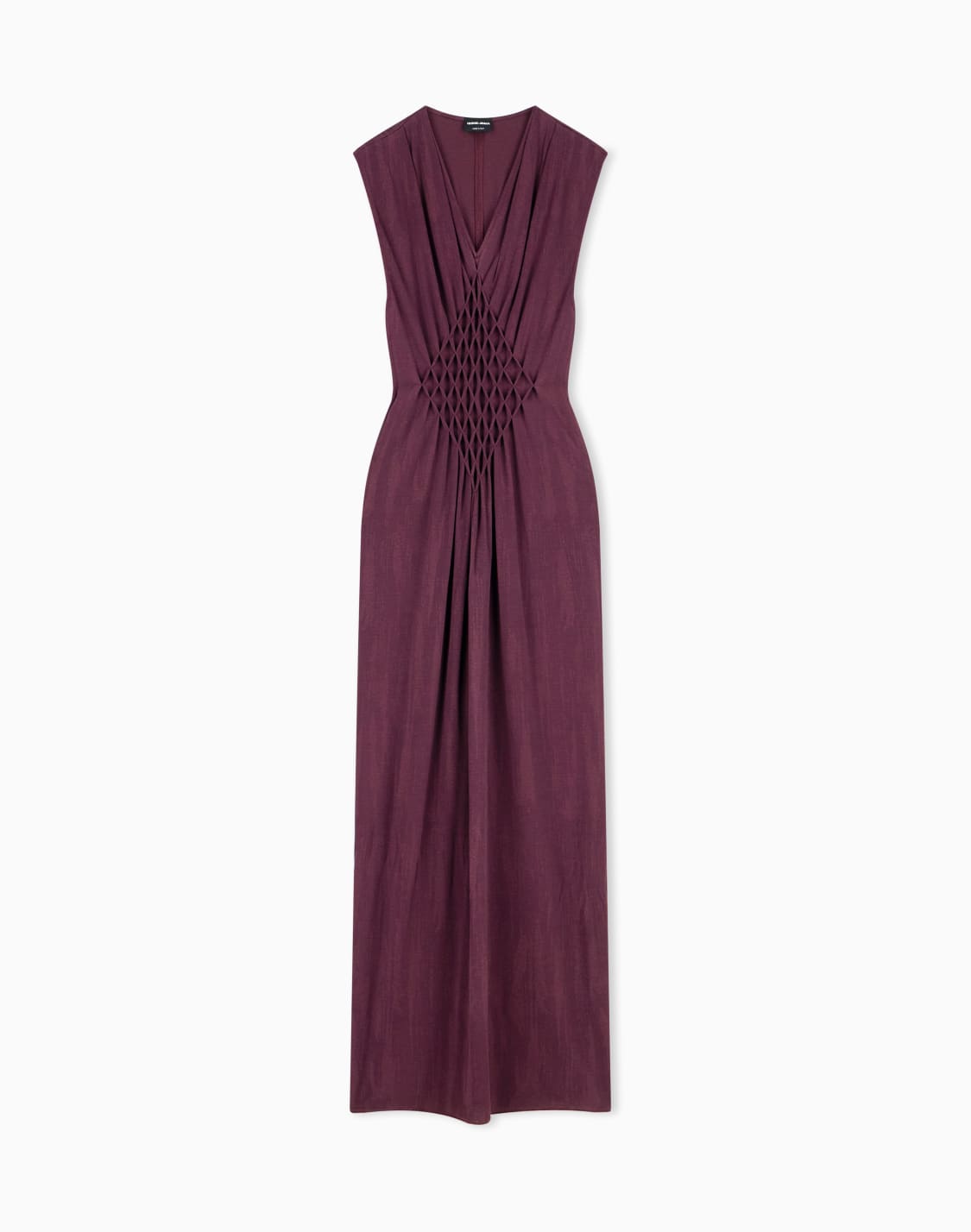long-dress-in-viscose-jersey-with-smocked-honeycomb-detail-burgundy--giorgio-armani
