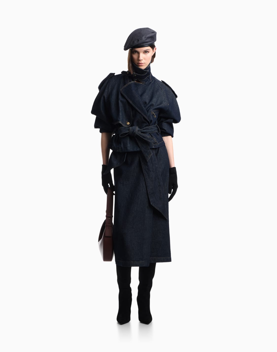 cotton-denim-skirt-with-a-wide-waistband-and-self-tie-belt-blue--emporio-armani