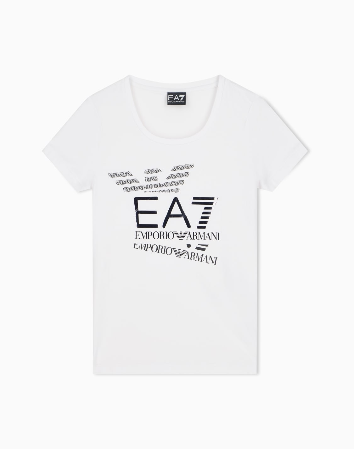 ウィメンズtシャツ-ラインストンロゴシリズ-ホワイト--ea7