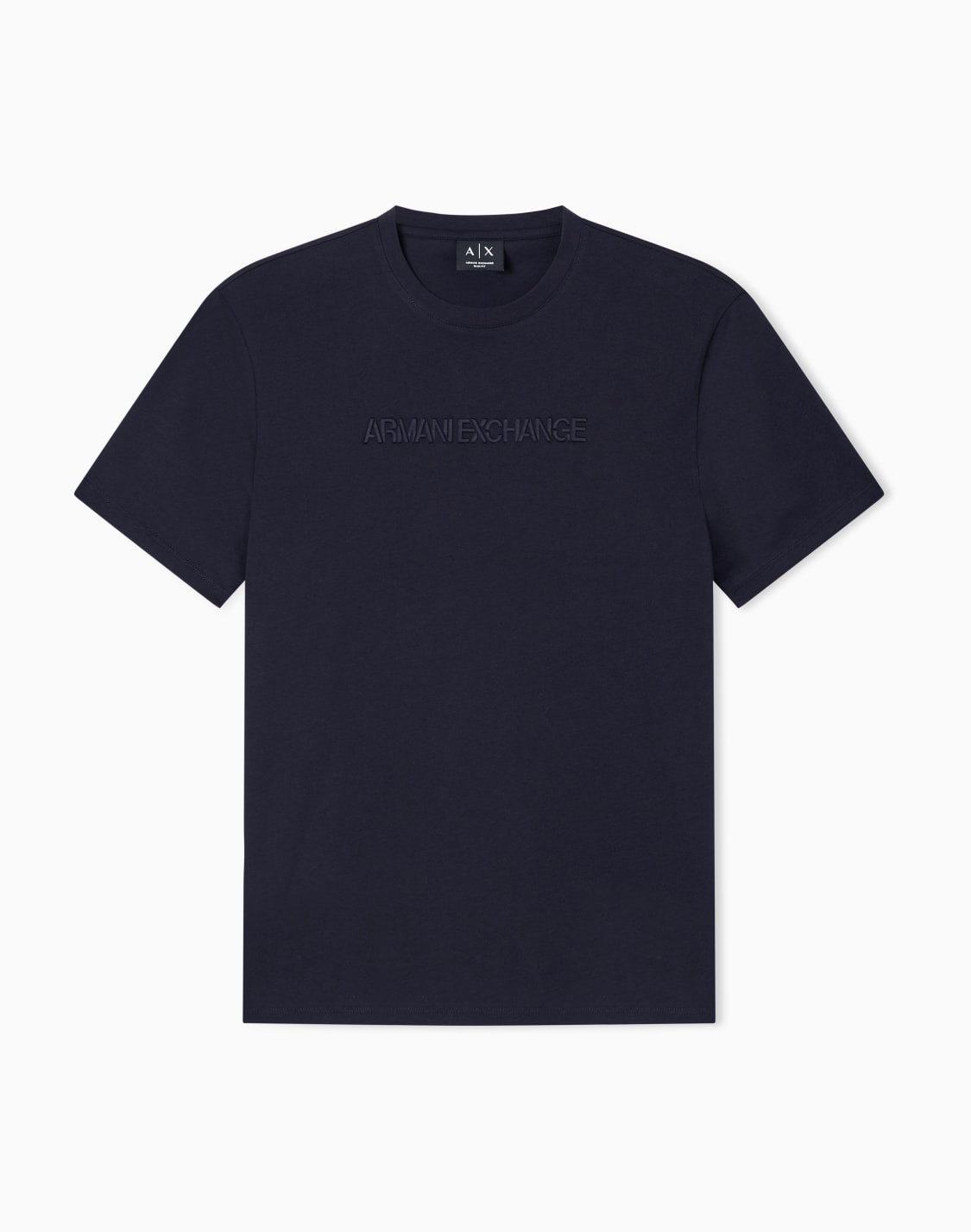 slim-fit-t-shirt-in-cotton-jersey-with-tonal-embossed-logo-navy-blue--armani-exchange