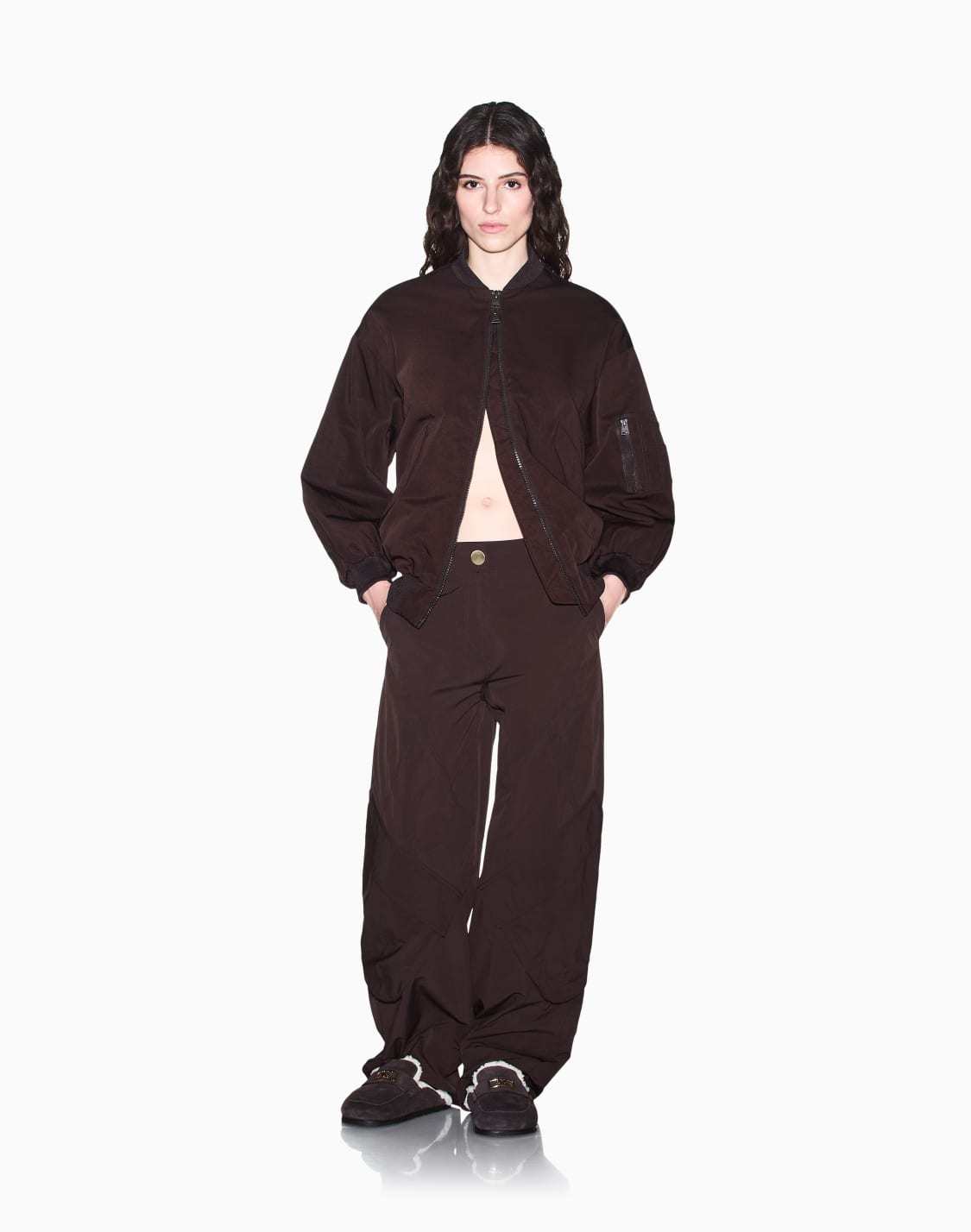 oversized-blouson-jacket-in-nylon-twill-brown--armani-exchange