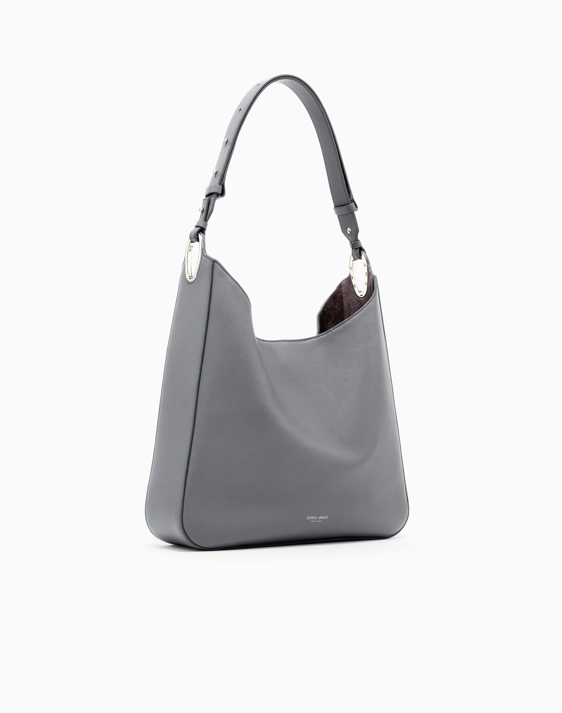 hobo-bag-aus-leder-grau--giorgio-armani