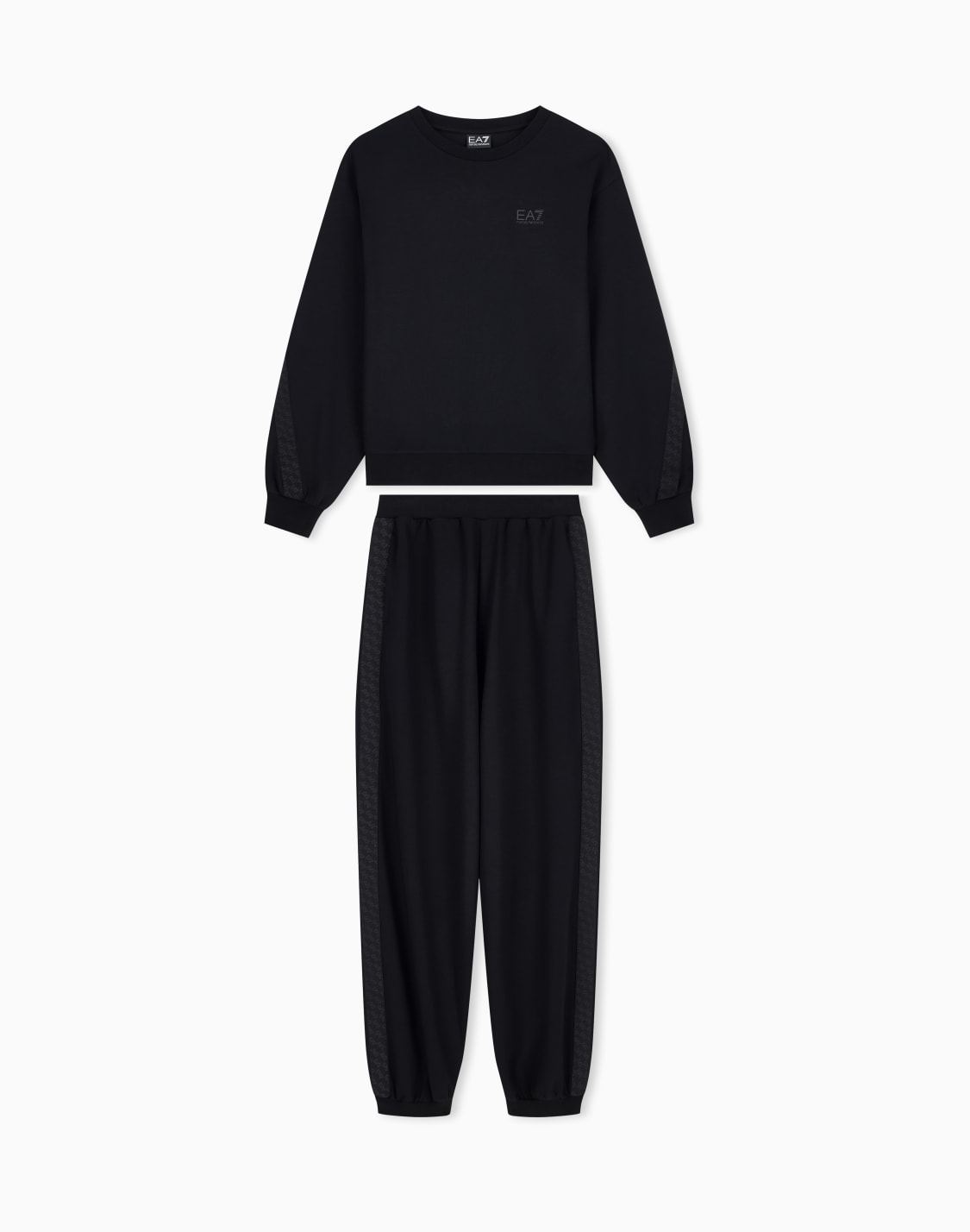 regular-fit-tracksuit-in-stretch-cotton-and-modal-with-tape-블랙--ea7