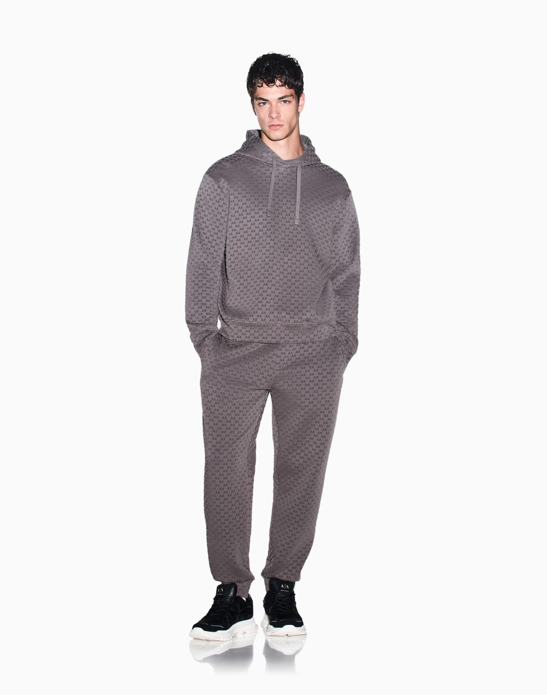 sweatshirt-with-regular-fit-in-bonded-stretch-cotton-brown--armani-exchange