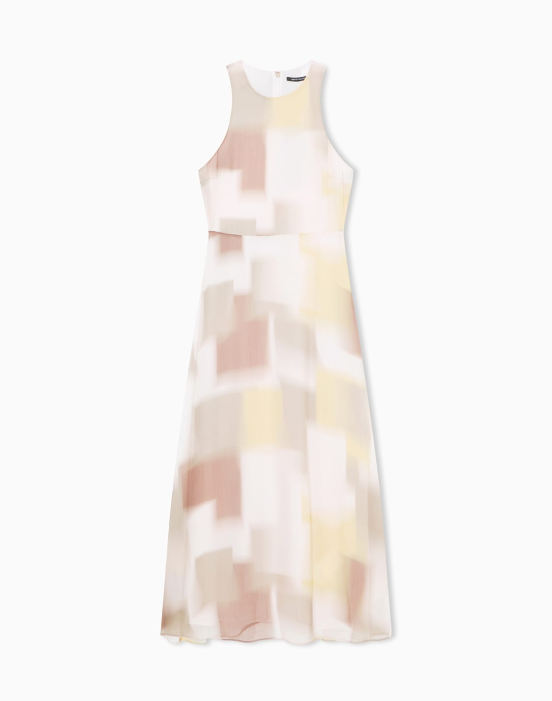 midi-dress-with-allover-abstract-print-beige--armani-exchange