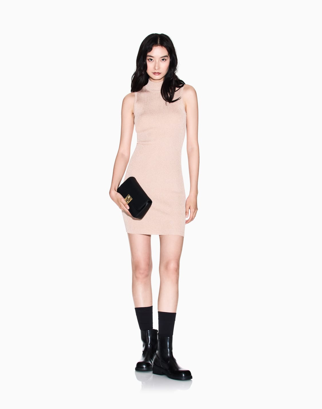 high-neck-midi-dress-in-lurex-yarn-beige--armani-exchange