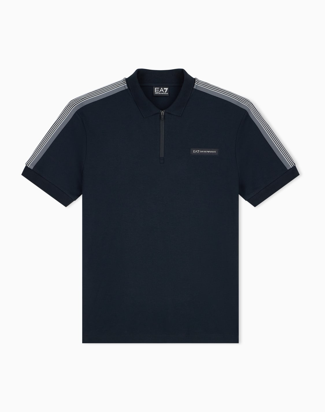 polo-logo-series-con-cremallera-y-rayas-en-los-hombros-negro--ea7
