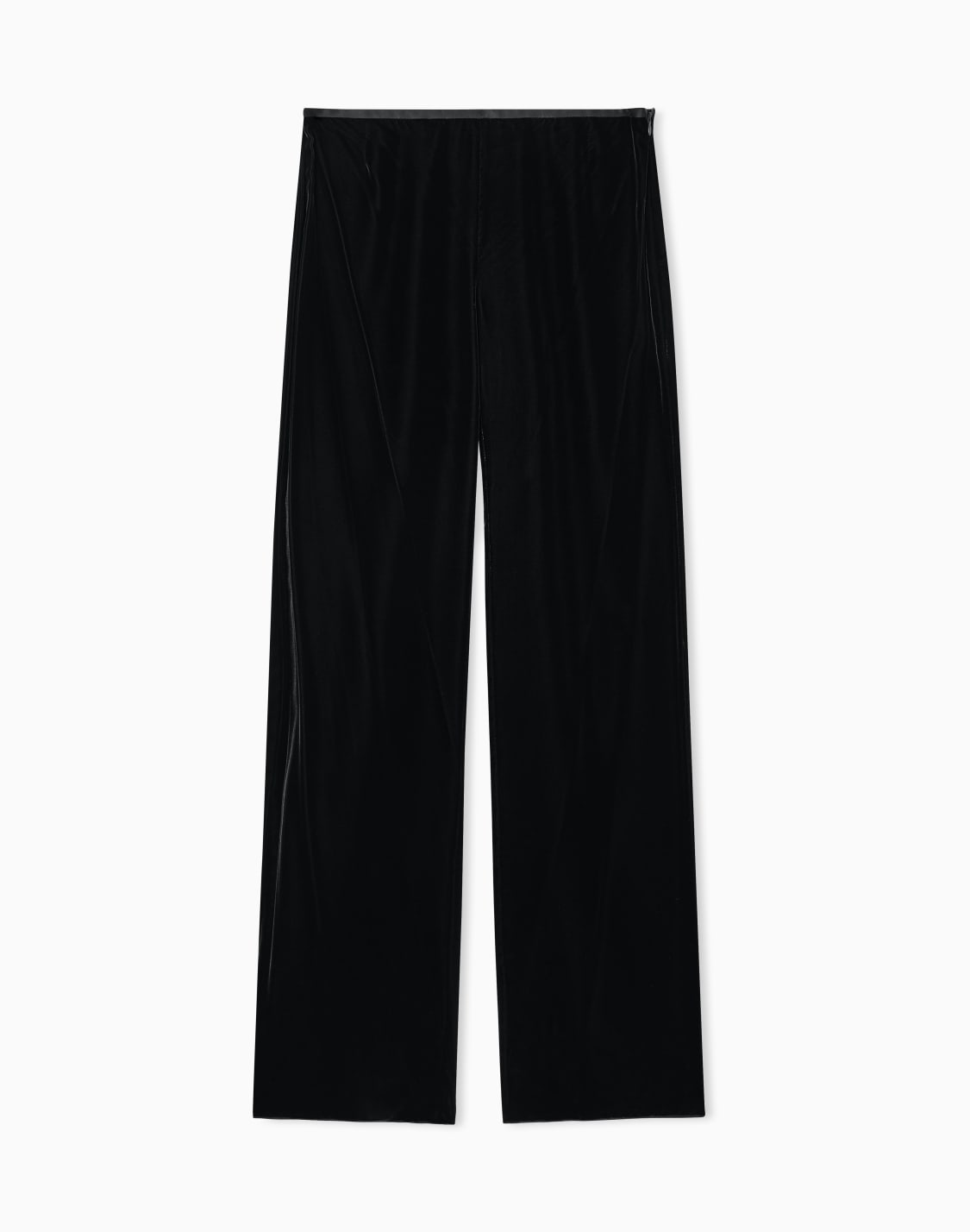 パラッツォパンツ-ベルベット-ネイビブル--emporio-armani