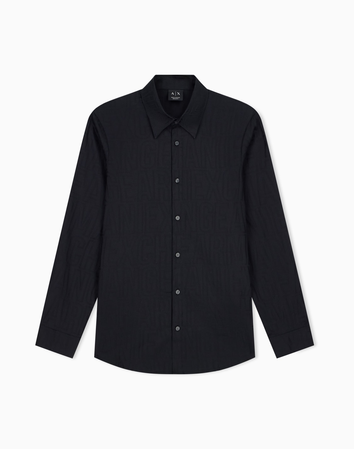regular-fit-shirt-in-cotton-jacquard-black--armani-exchange