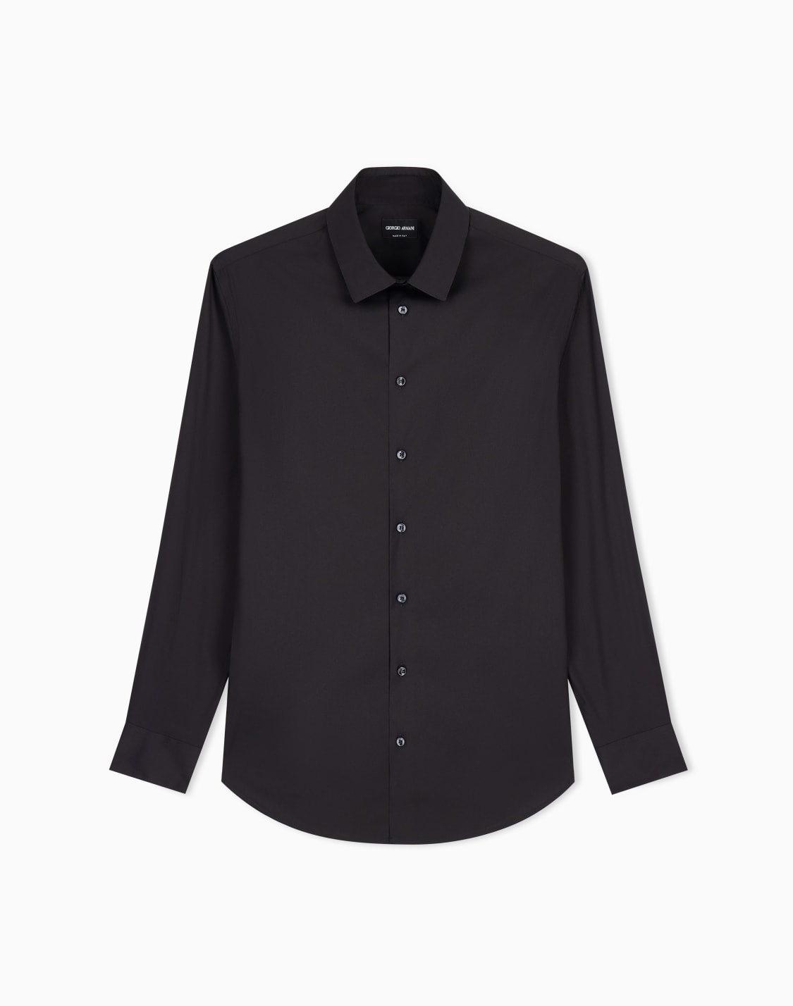 칼라-스테이가-있는-스트레치-패브릭-셔츠-블랙--giorgio-armani