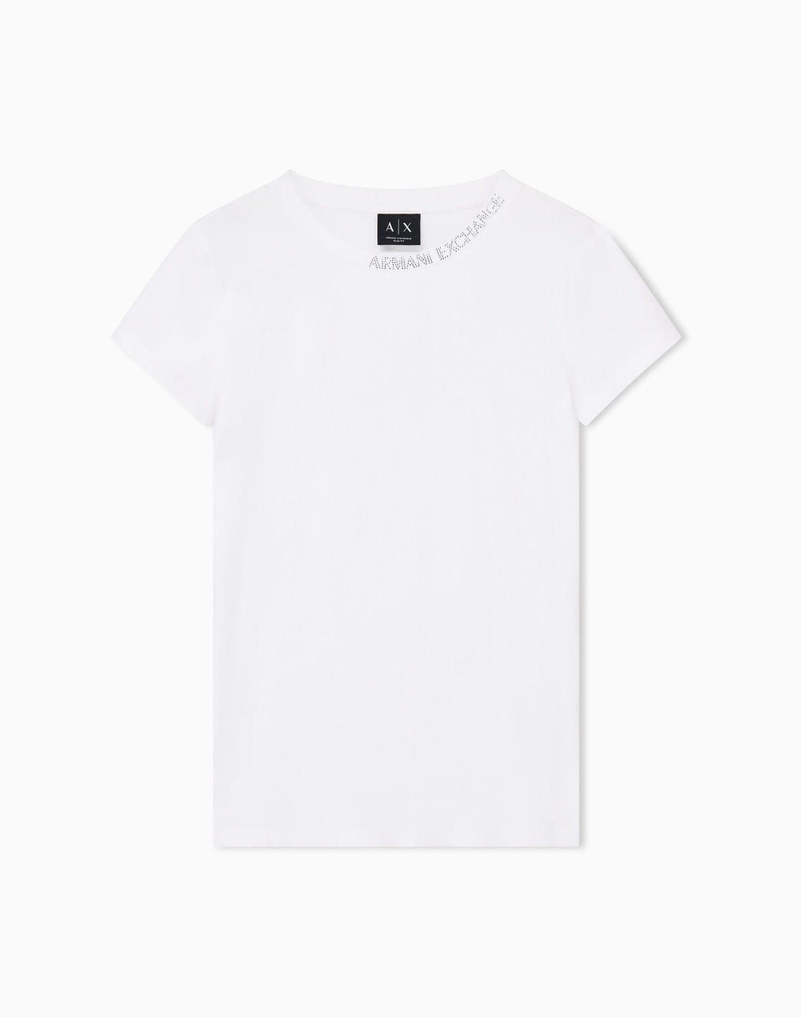 t-shirt-up-for-party-aus-bio-baumwolljersey-mit-strass-wei--armani-exchange