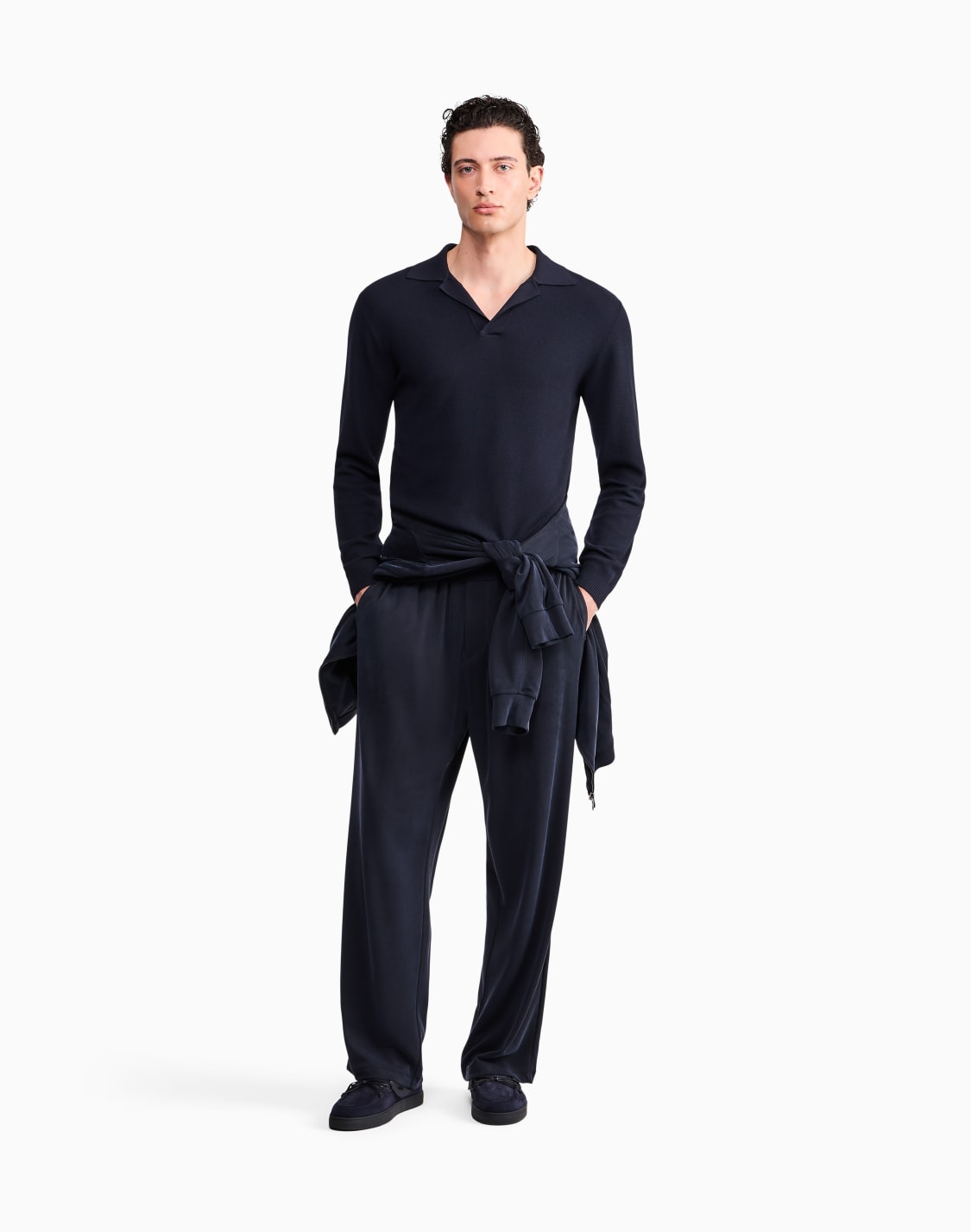 polo-en-maille-nid-dabeille-de-laine-vierge-bleu-marine--giorgio-armani