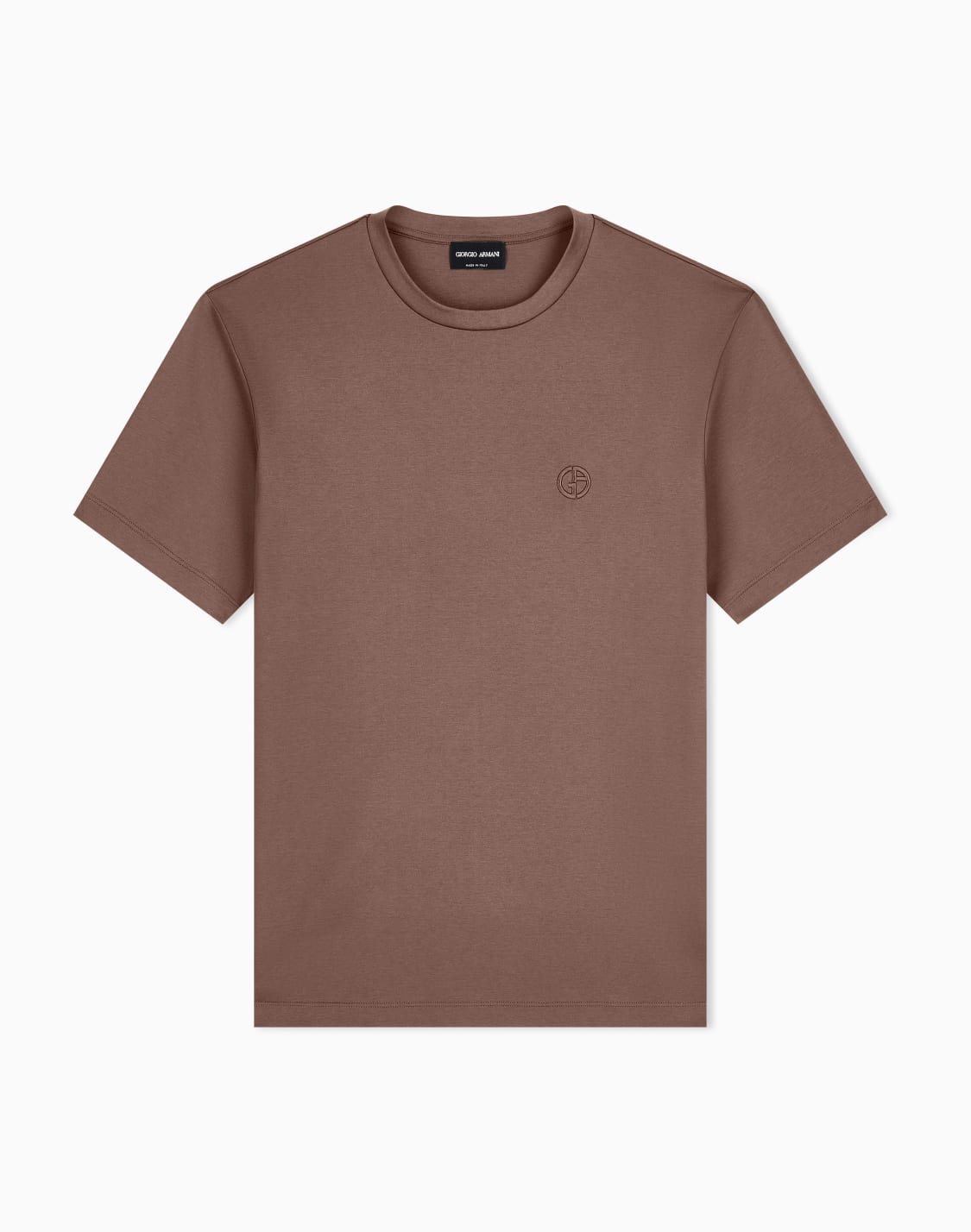 t-shirt-with-logo-and-crew-neck-in-cotton-interlock-brown--giorgio-armani