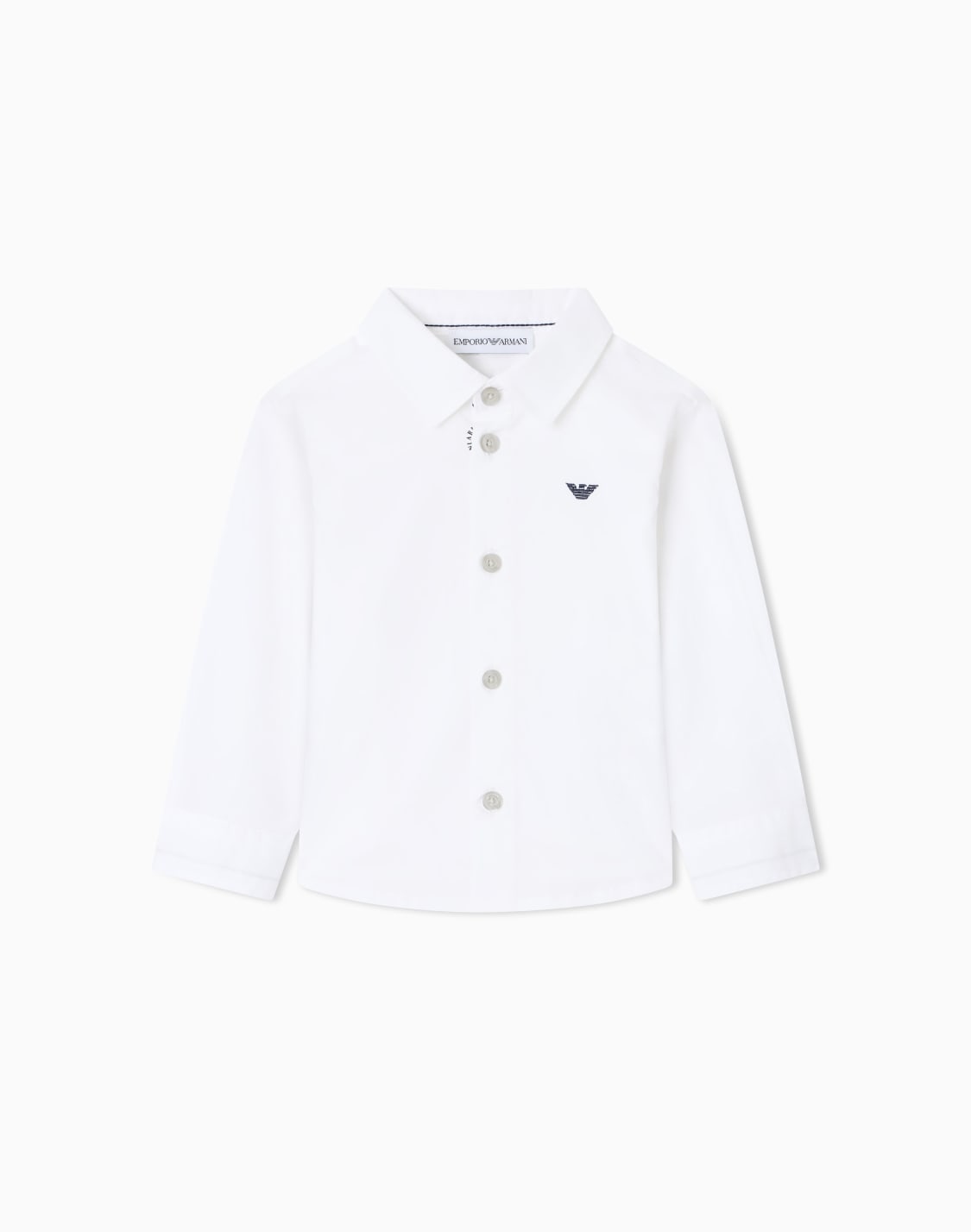 chemise-en-coton-stretch-avec-broderie-aigle-blanc--emporio-armani
