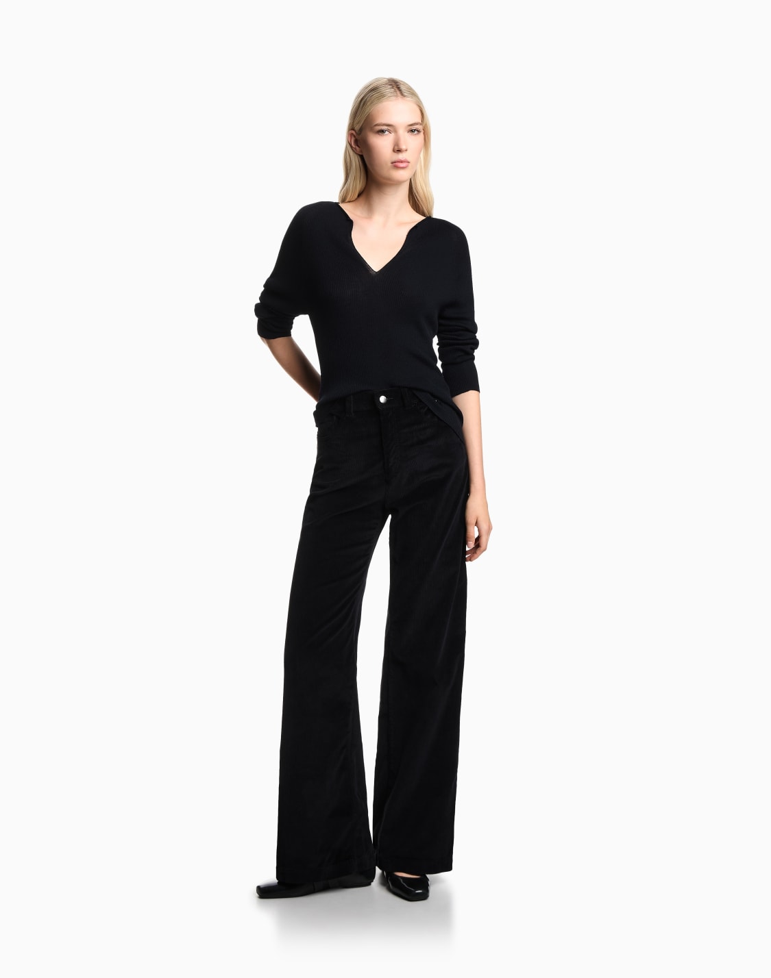 wide-leg-five-pocket-trousers-in-garment-dyed-corduroy-black--emporio-armani