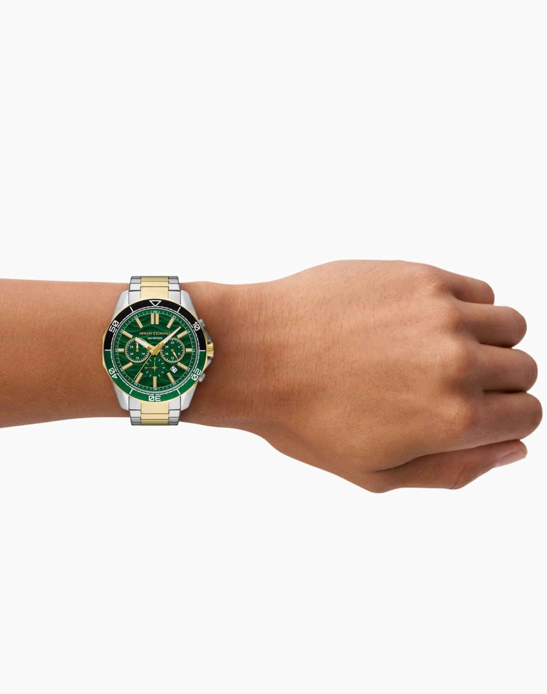 montre-avec-chronographe-en-acier-inoxydable-bicolore-multicolore--armani-exchange