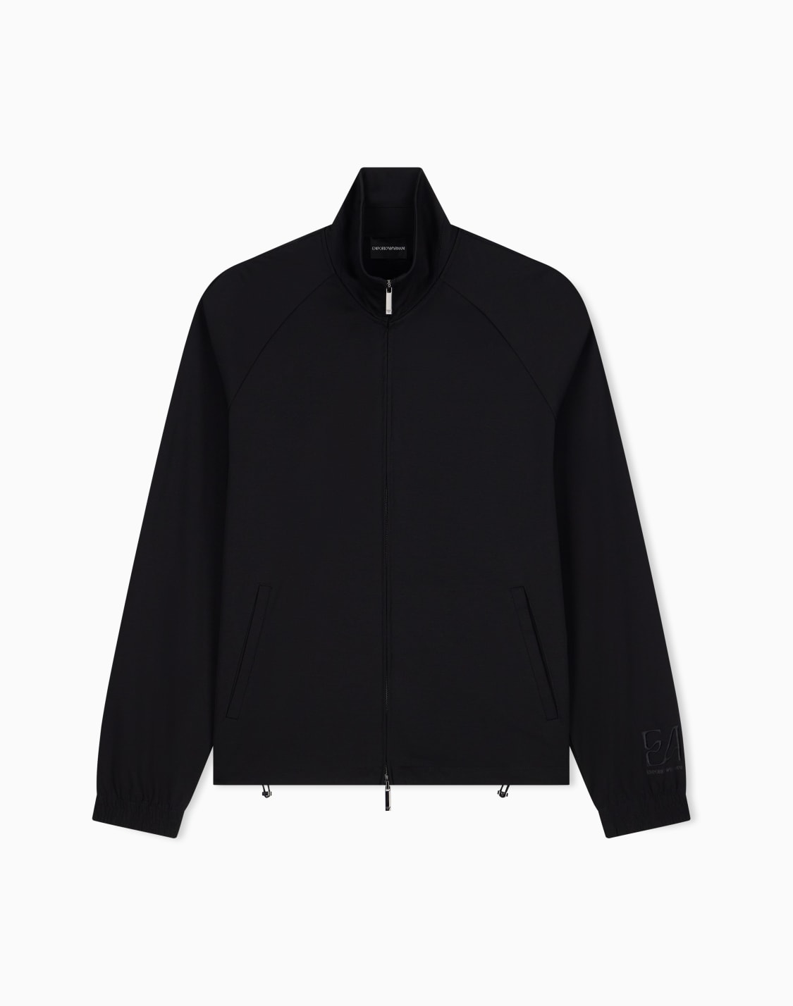 sweatshirt-in-interlock-jersey-with-high-collar-and-zip-black--emporio-armani