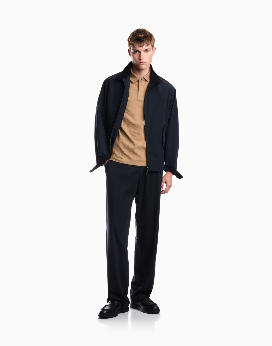 polo-shirt-in-cotton-jacquard-jersey-with-regular-fit-beige--emporio-armani