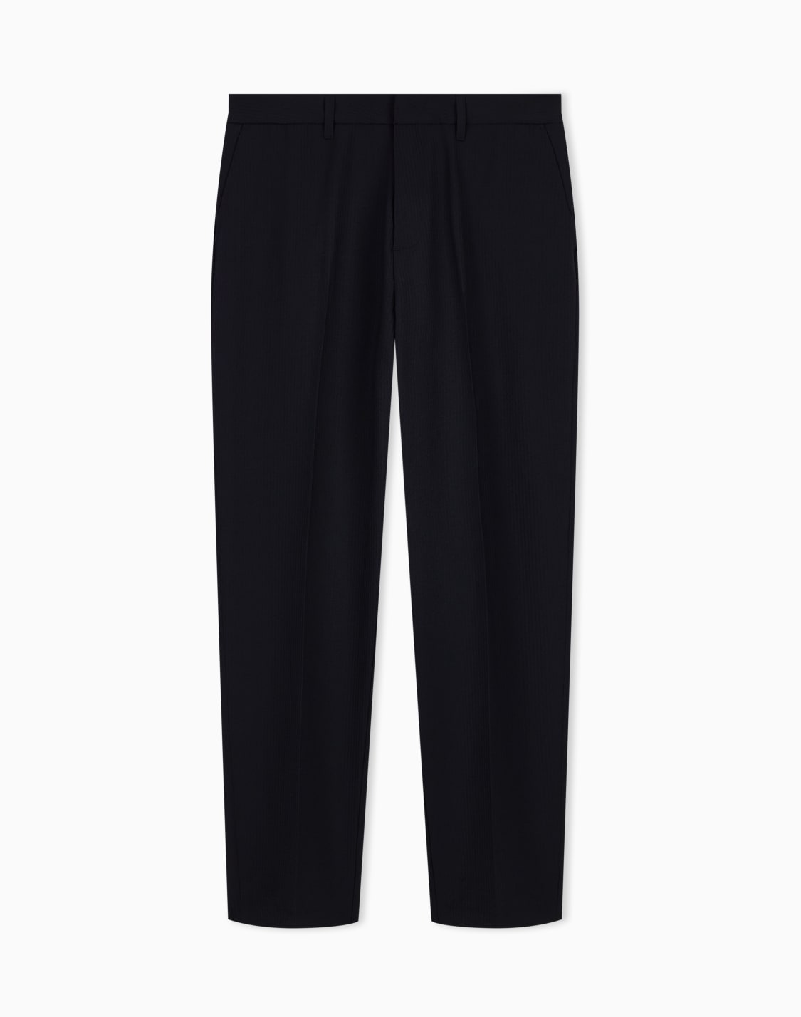 タック入りパンツ-テクニカルシアサッカ-ファブリック-ブラック--emporio-armani