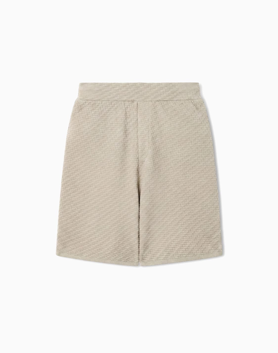バミュダパンツ-ビスコスニット-レリフステッチ-モチフ-ベジュ--emporio-armani