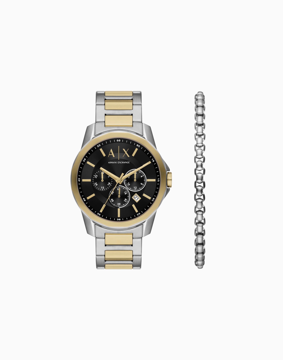 two-tone-stainless-steel-chronograph-watch-set-with-bracelet-multicolored--armani-exchange