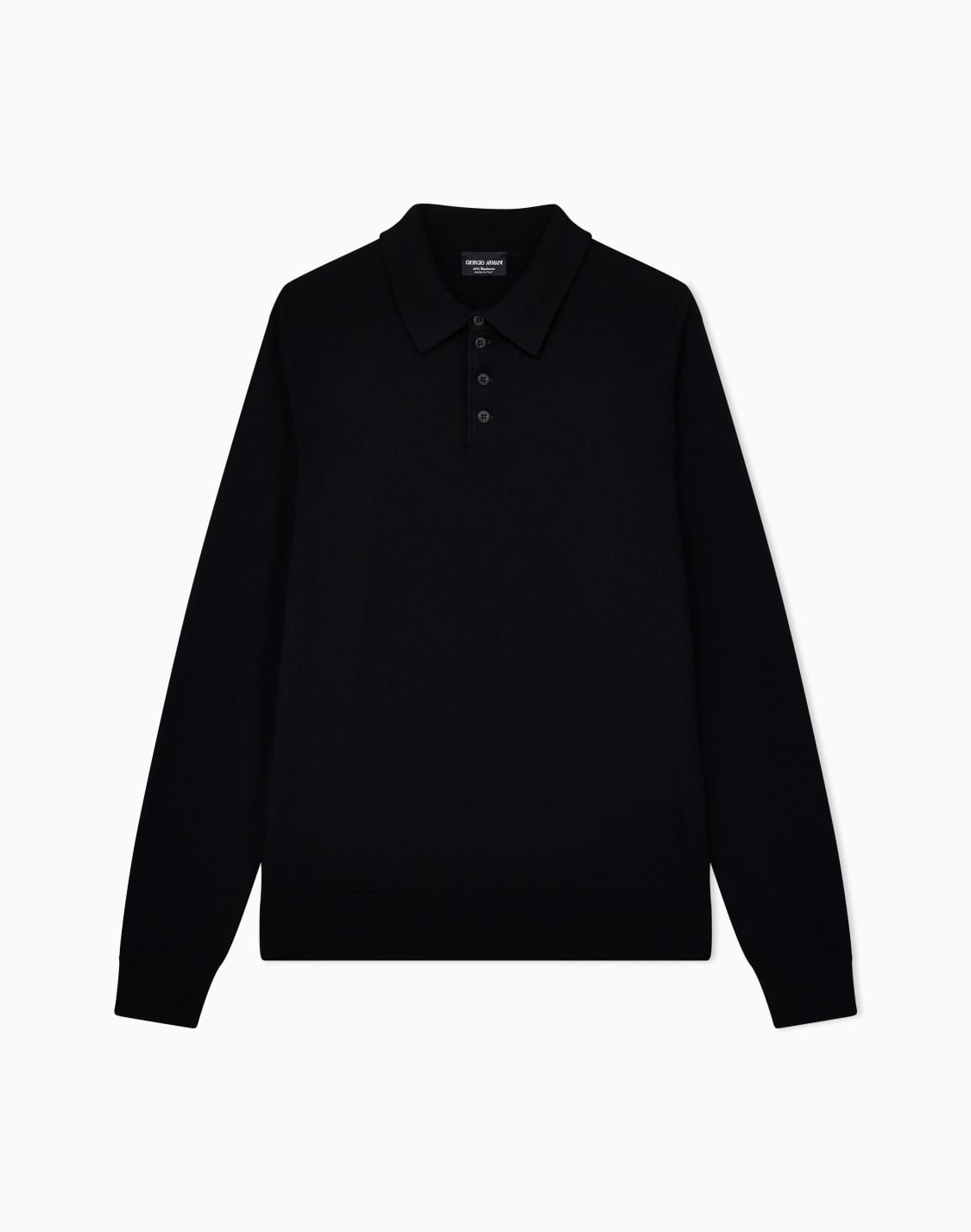 長袖ポロシャツ-カシミア-ブラック--giorgio-armani
