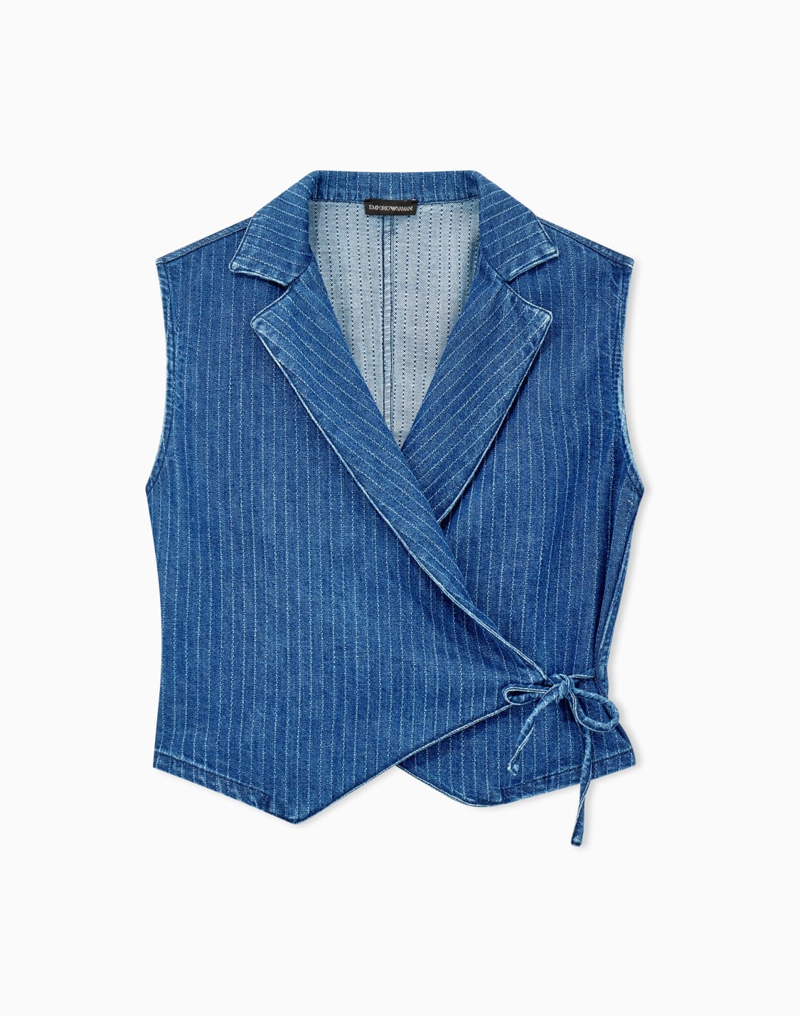 pinstriped-denim-wrap-waistcoat-with-lapels-and-a-side-tie-blue--emporio-armani
