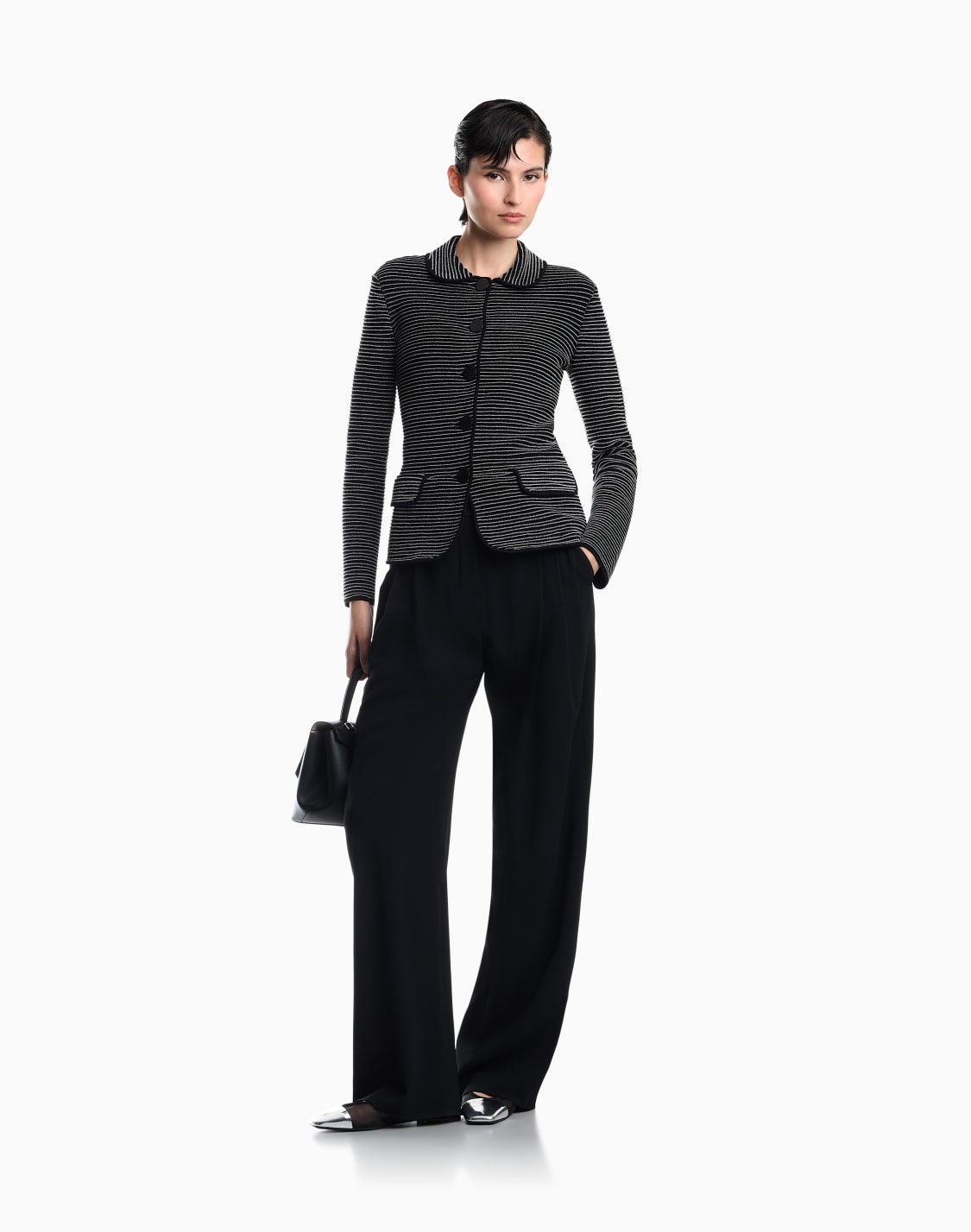 blazer-in-striped-ottoman-fabric-with-front-flap-pockets-black--emporio-armani