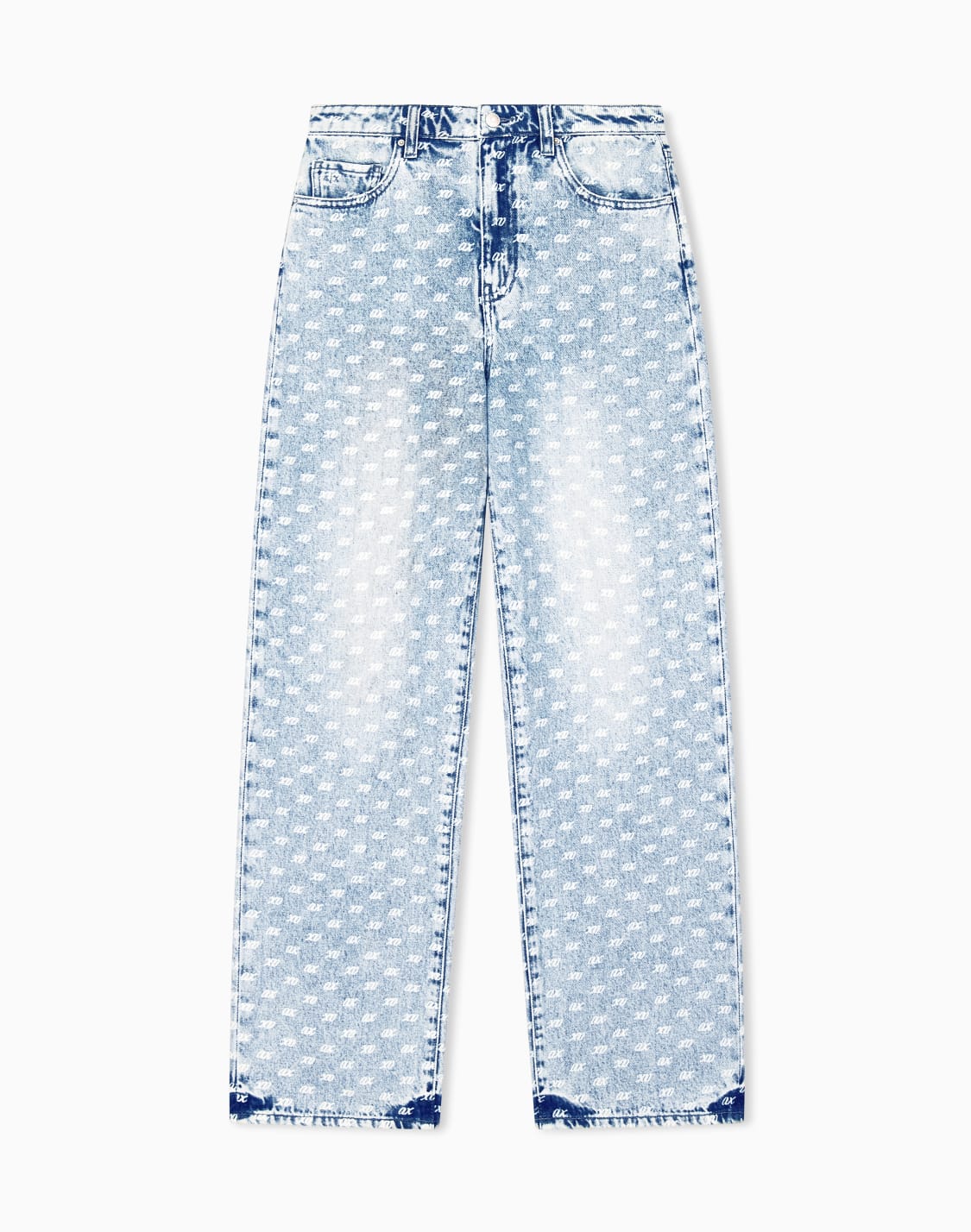 oversized-five-pocket-denim-pants-with-an-allover-print-blue--armani-exchange