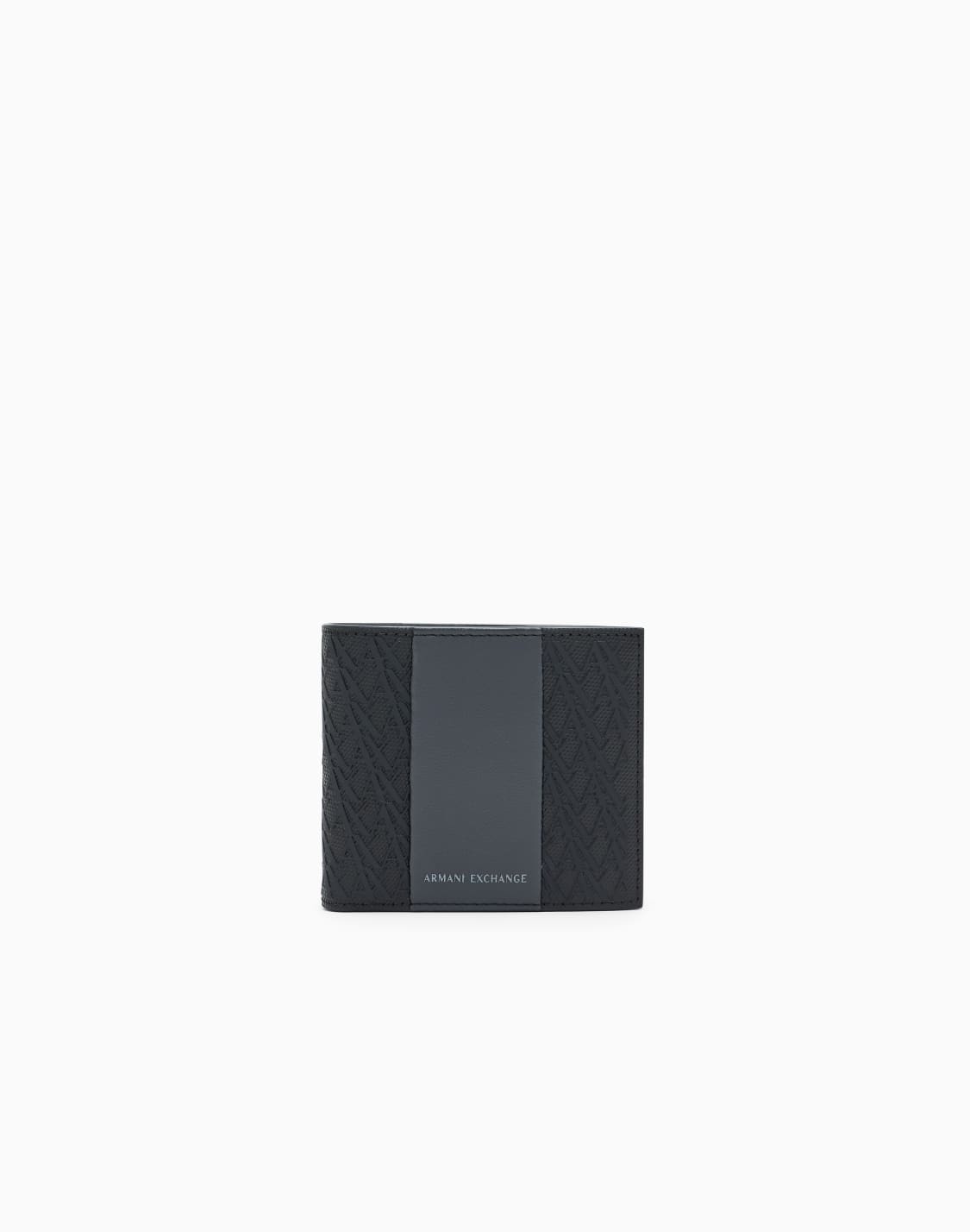 ロゴパネル-二つ折り財布-ブラック--armani-exchange