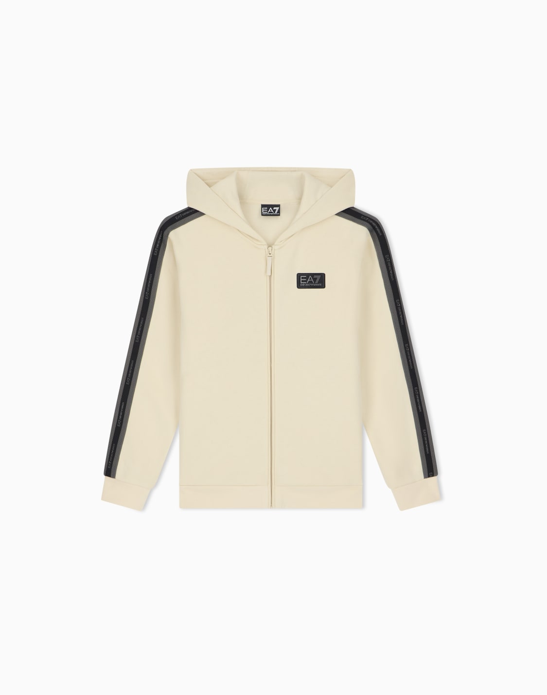 sweat-capuche-logo-series-boy-zipp-en-jersey-beige--ea7