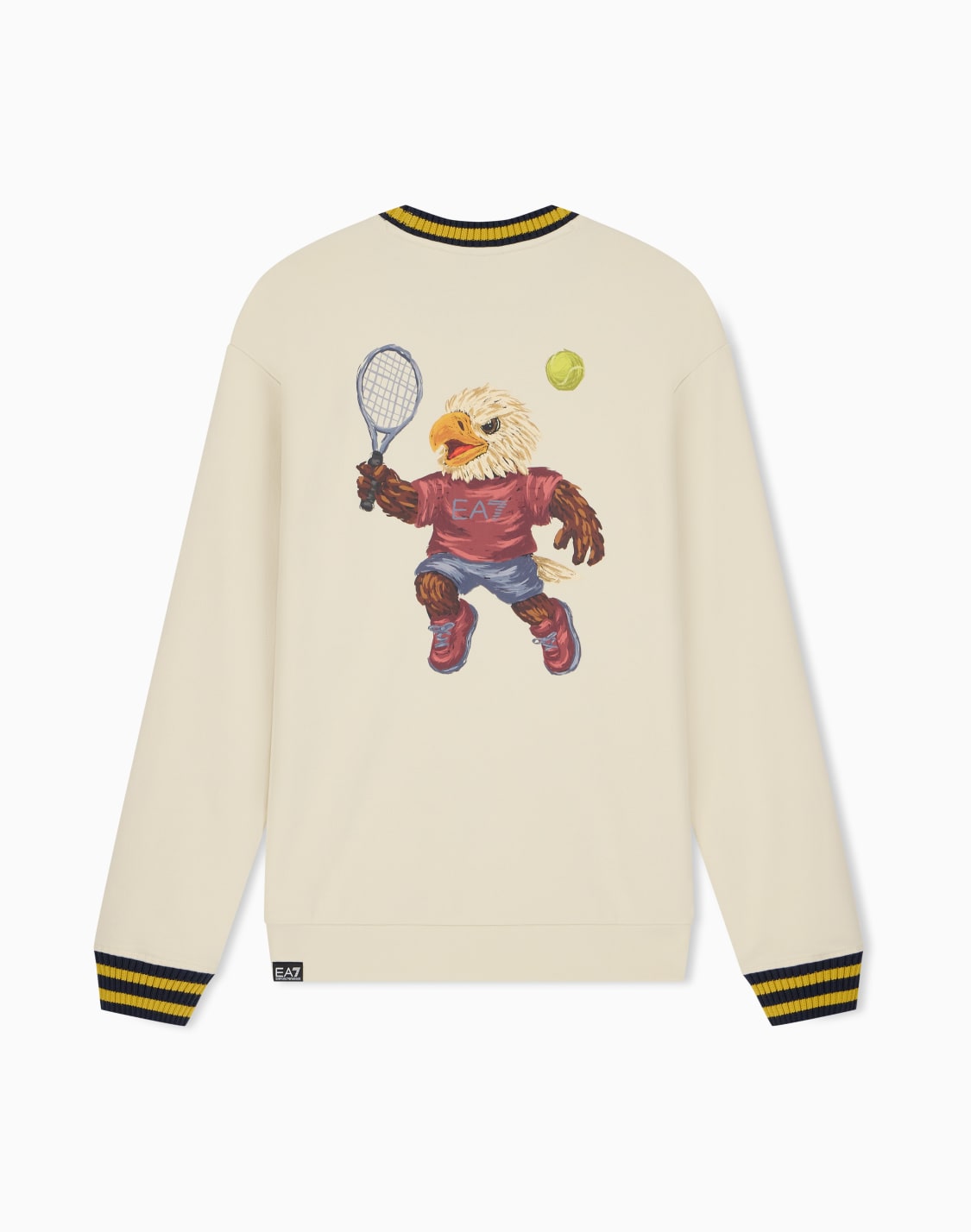 sweat-shirt-imprim-graphic-series-en-jersey-de-coton-beige--ea7